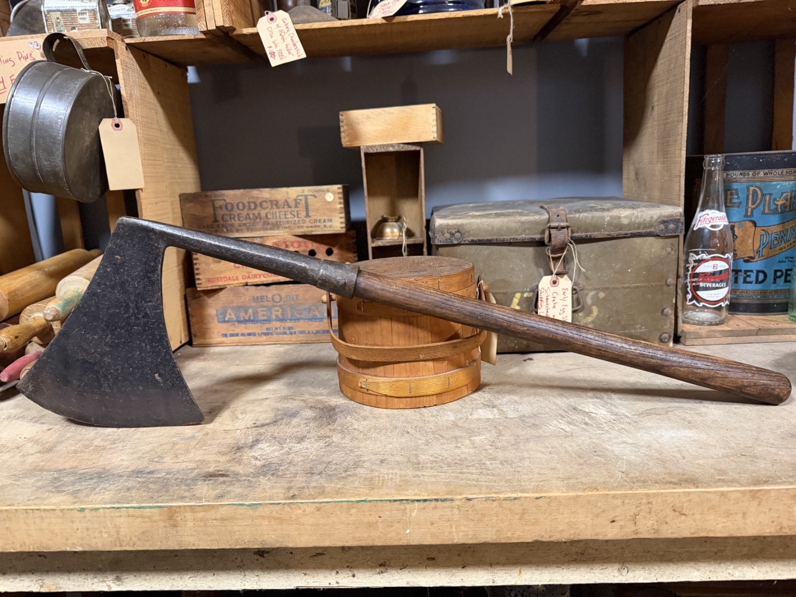 Antique 17th Century Executioner Heading Axe Hand Forged Iron Medieval Type
