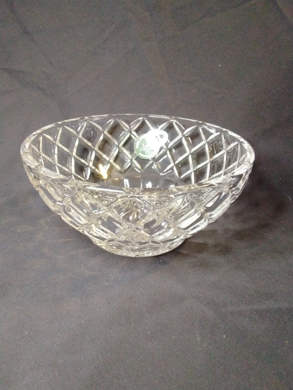 LENOX Fine Lead Crystal Cut Diamond Pattern Small Candy Bowl Trinket 3.5\