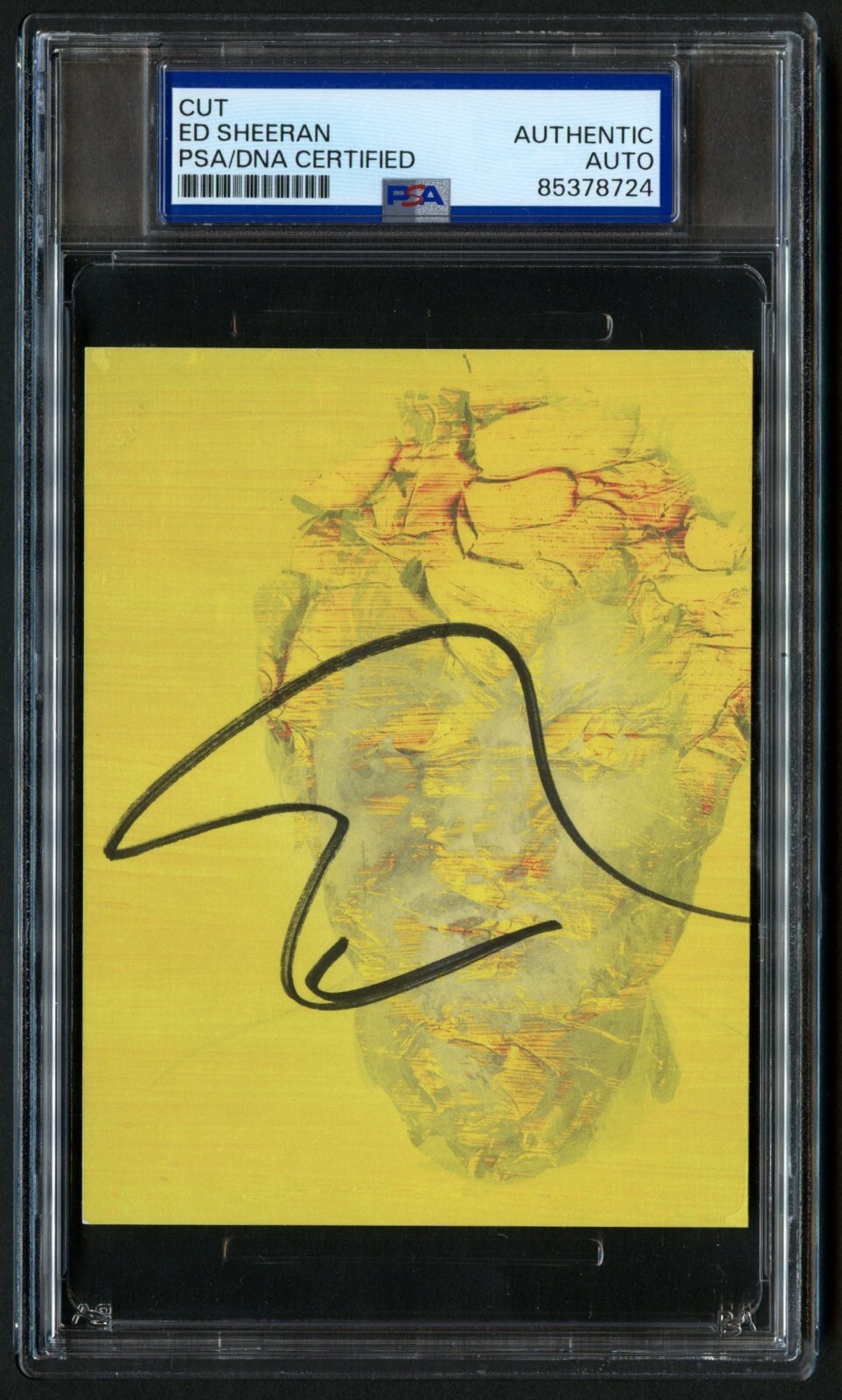 Ed Sheeran signed autograph auto 3.5x4.5 cut Singer Eyes Closed PSA Slabbed