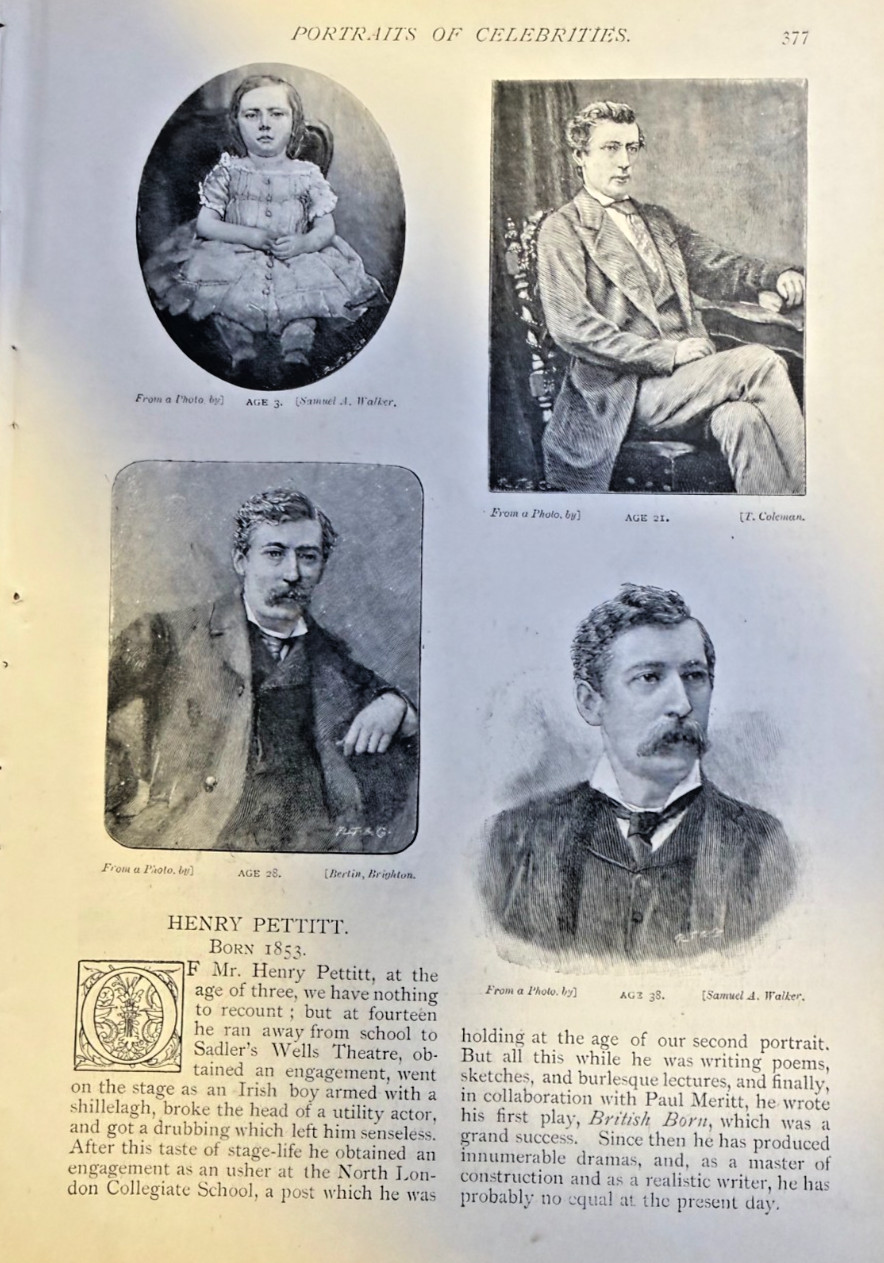 1891 Actor Henry Pettitt