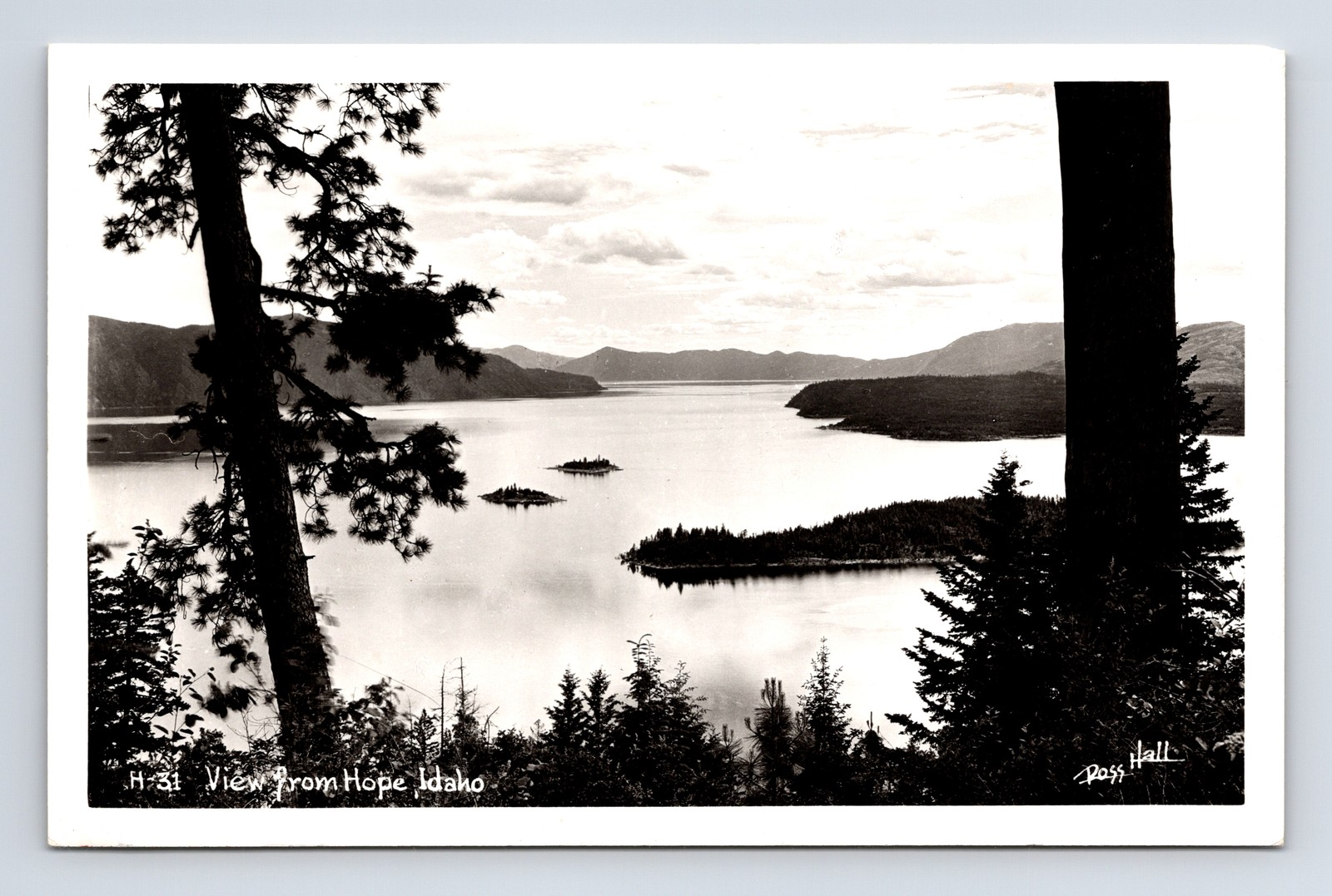 RPPC Scenic View Lake Pend Orielle Ross Hall Hope Idaho ID Real Photo Postcard