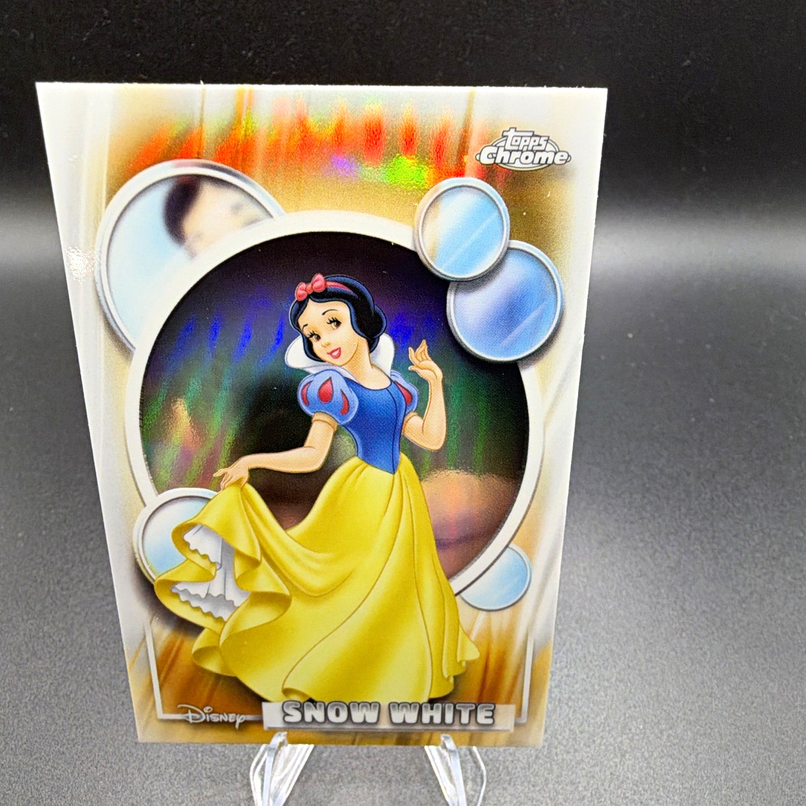 Topps Disney Chrome Snow White Refractor Card #1 2023 Snow White & 7 Dwarfs
