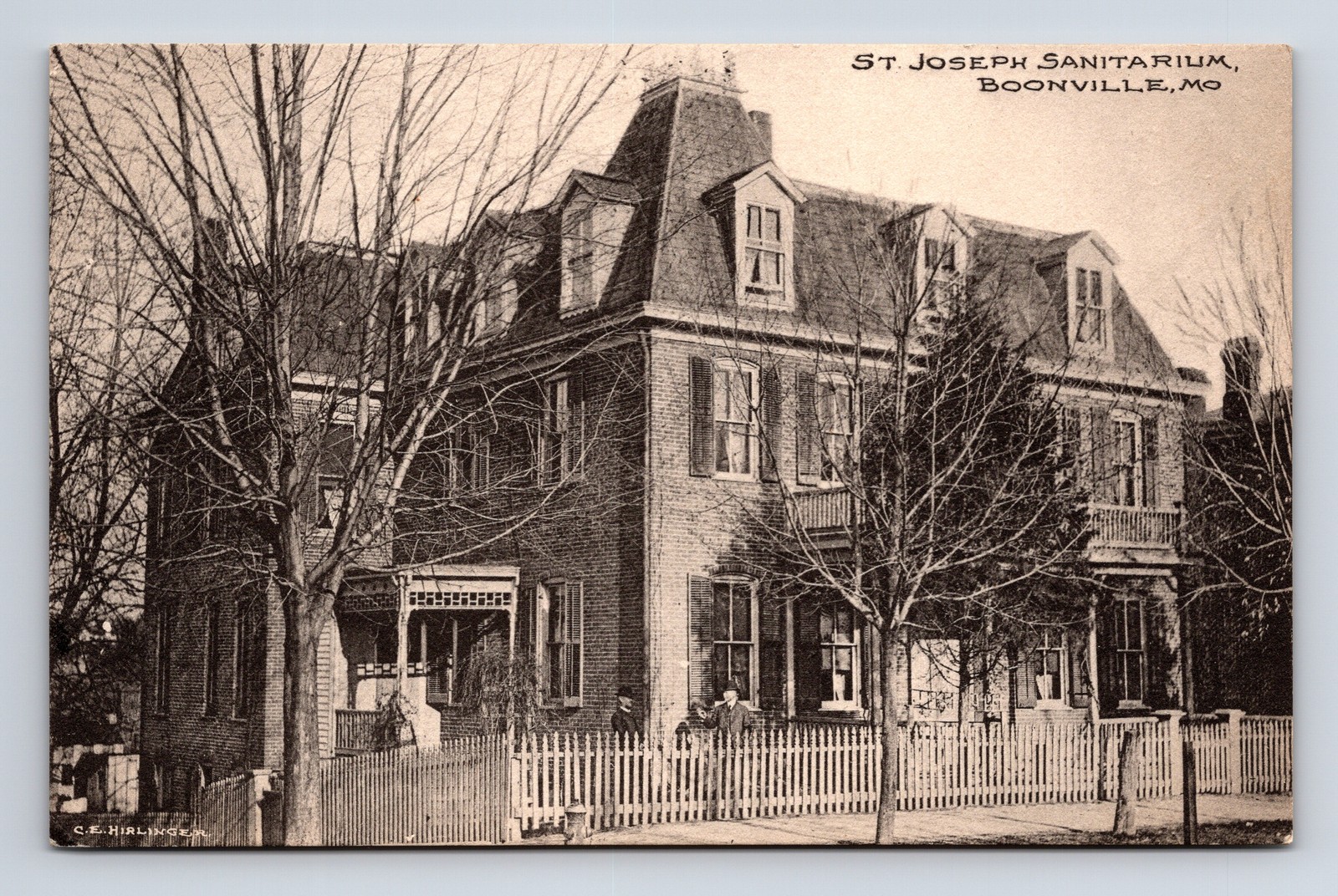 1908 St. Joseph Sanatorium Hospital Booneville Missouri MO CE Hirlinger Postcard