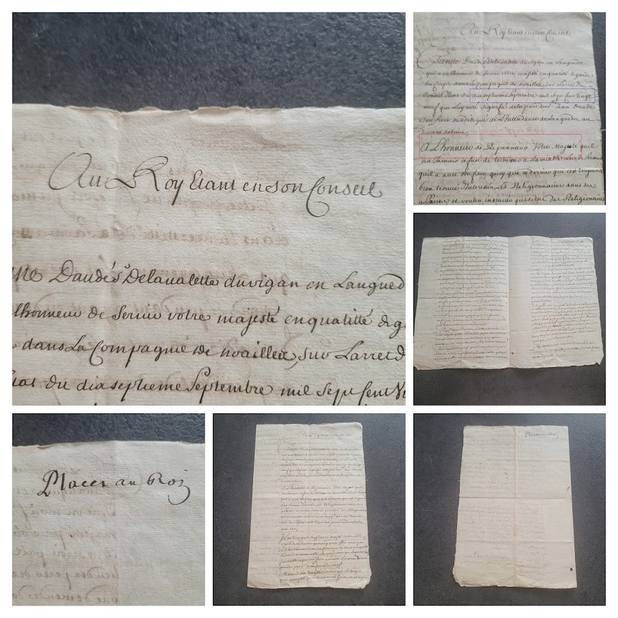 Original minute 1729 “Au Roy being en son Conseil” presented King Louis XV Rare