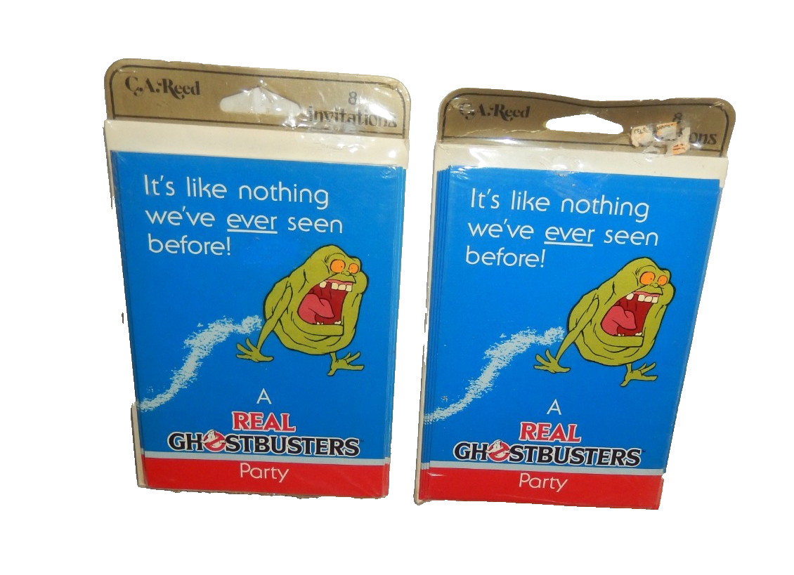 Sealed Vintage 1984 A Real Ghostbusters Party Invitations 2 Packs 16 Total
