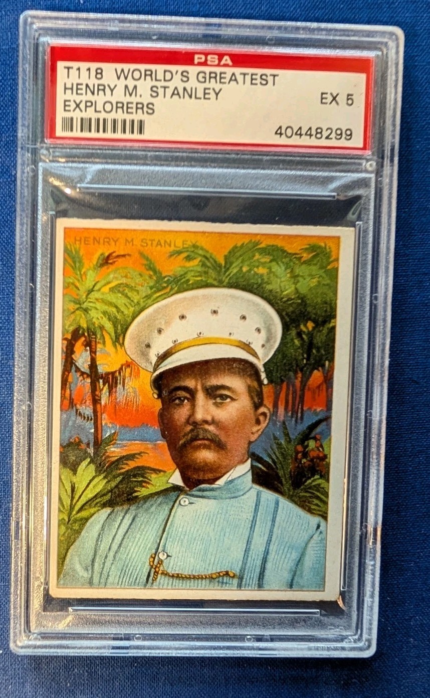 1910 T118 Hassan World's Greatest Explorers Henry M. Stanley PSA 5 Five Higher