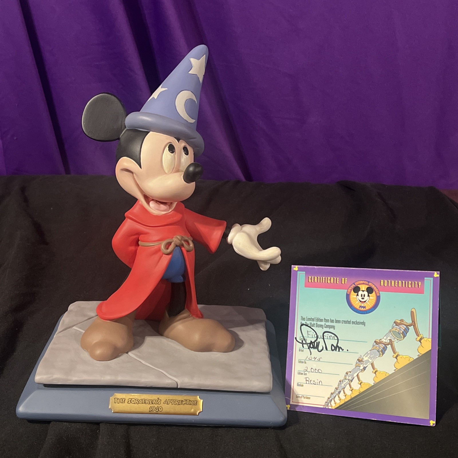1994 Disneyana Convention MICKEY MOUSE SORCERER'S APPRENTICE Signed By Artist