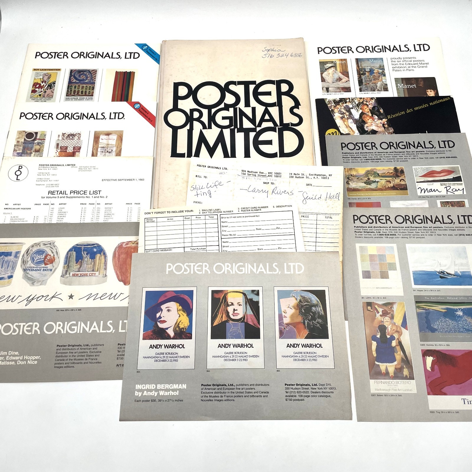 Vintage 1982 1983 Poster Originals Gallery Catalog Lot Andy Warhol Lichtenstein