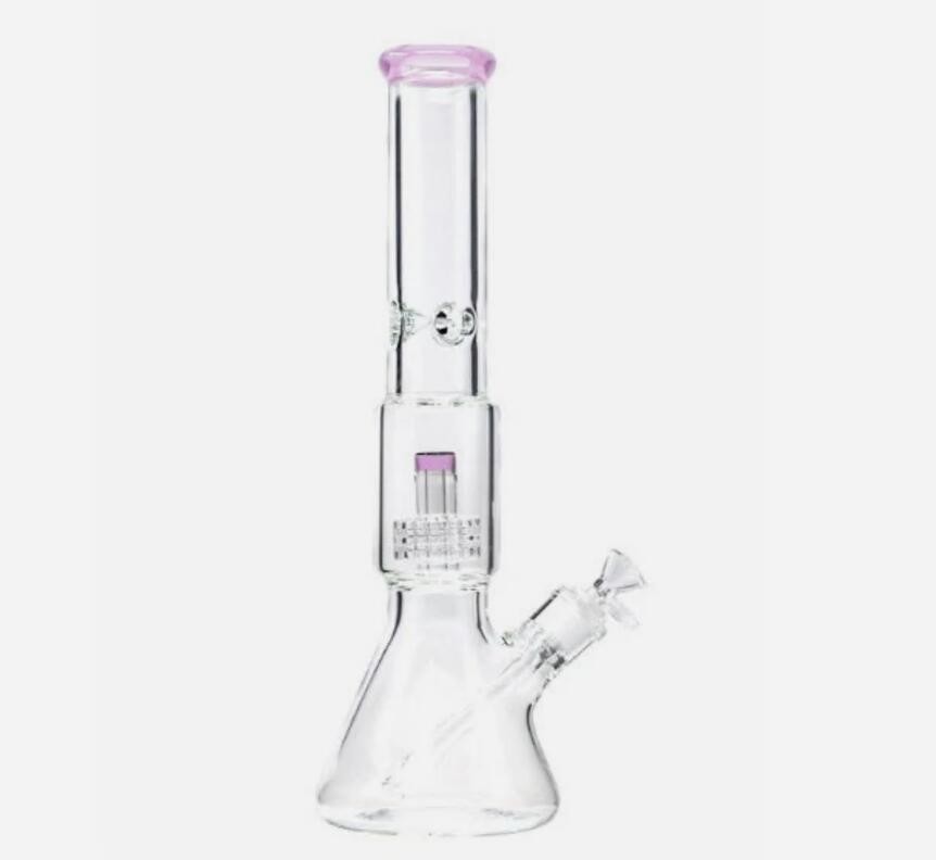 12'' Hookah Water Smoking Pipe Glass Bong Beaker Bubbler w/ ICE catcher Bongs