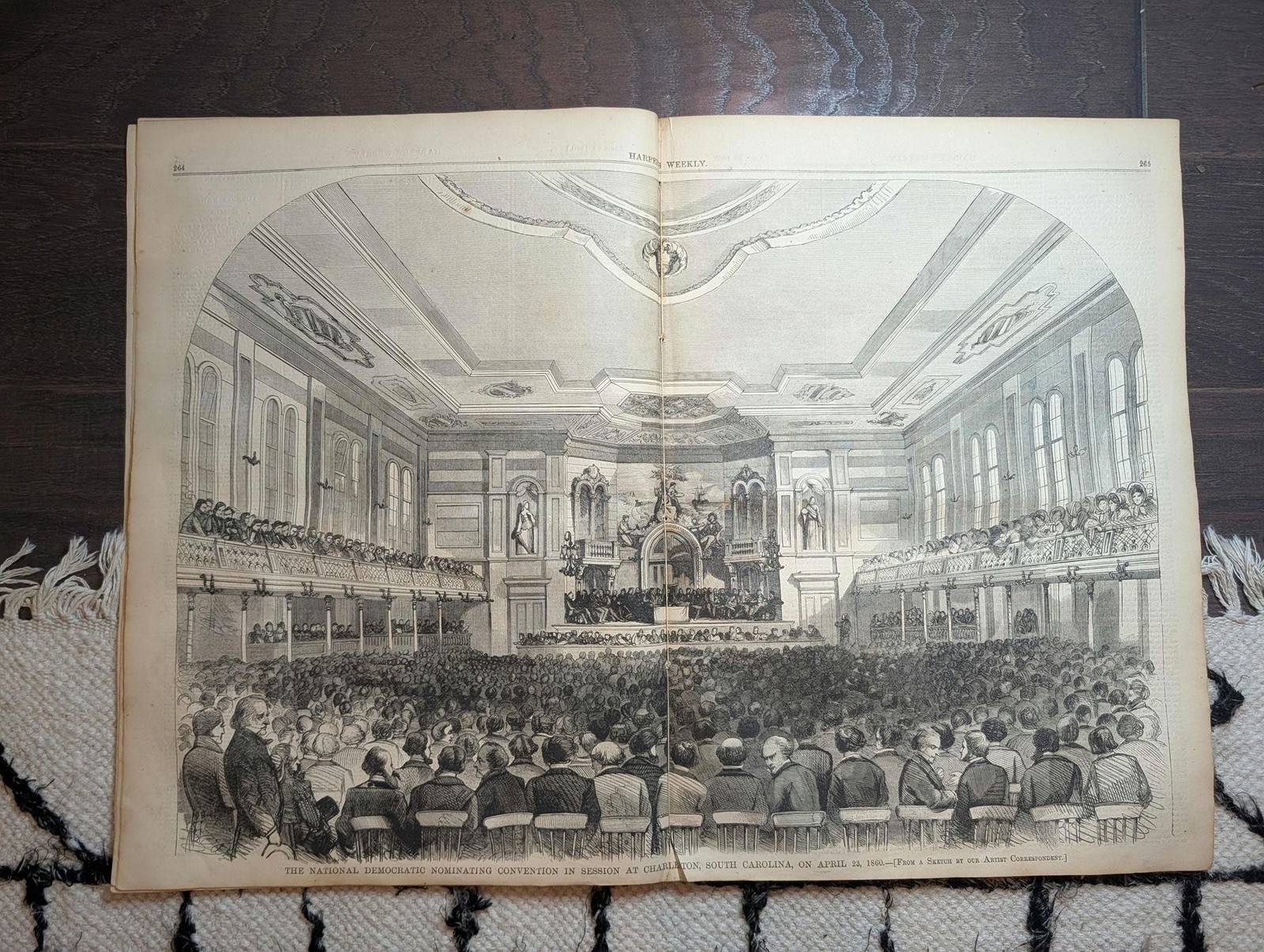 1860 Democratic Convention Charleston, Earliest Baseball Publication Ad — Apr 28