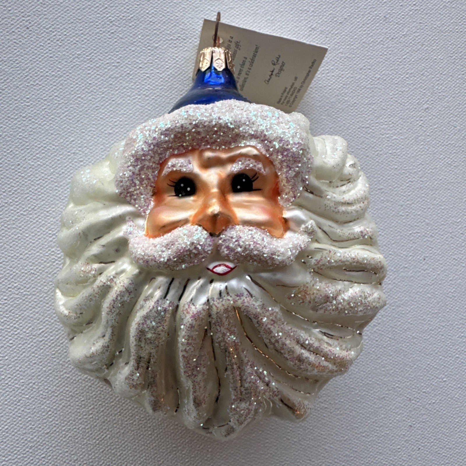 Rare Radko Christmas Ornament. Winter Winds “Blue Cap” Santa W/ Tag