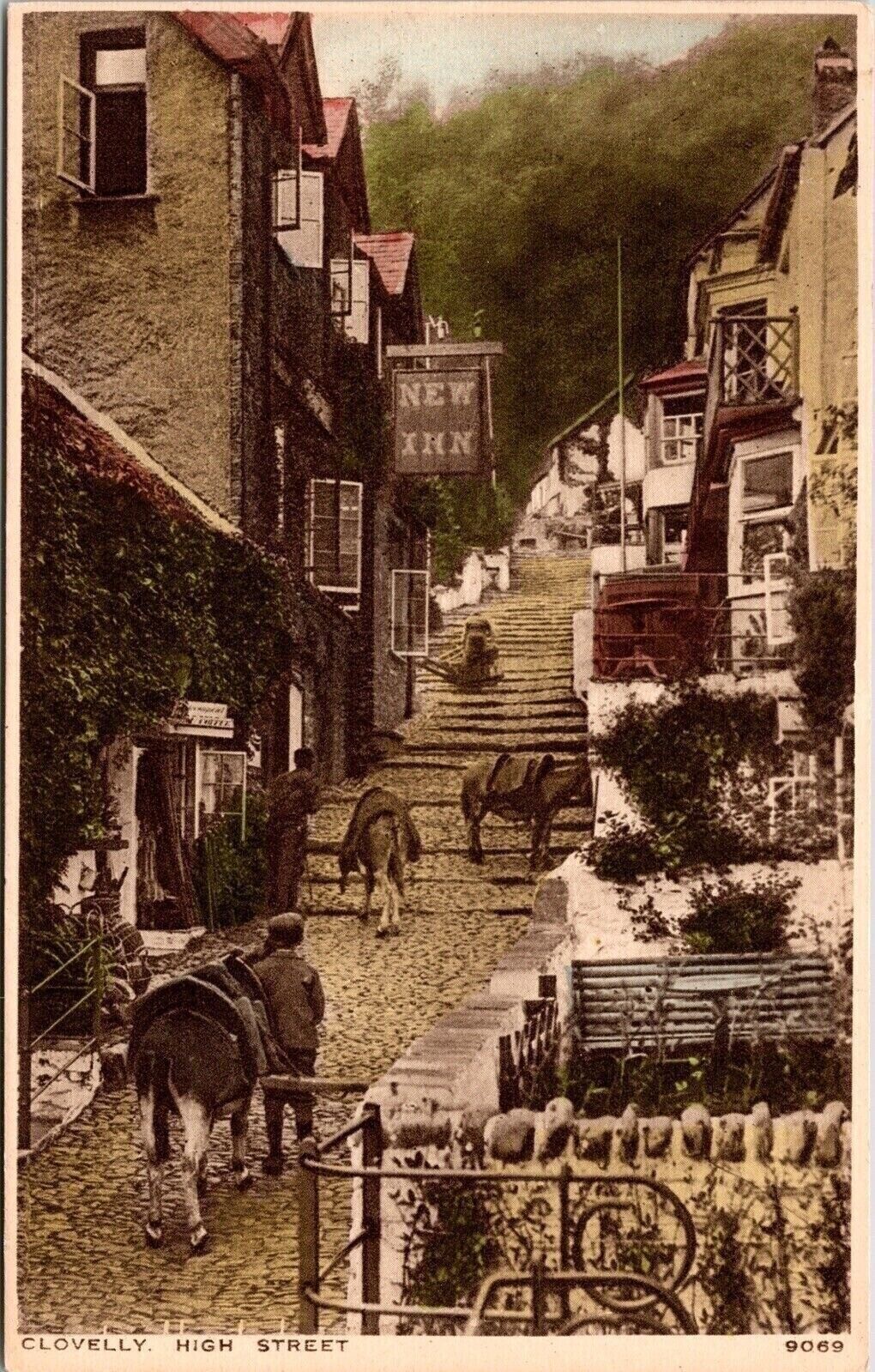 Clovelly High Street St New Inn WB Postcard UNP VTG Unused Vintage
