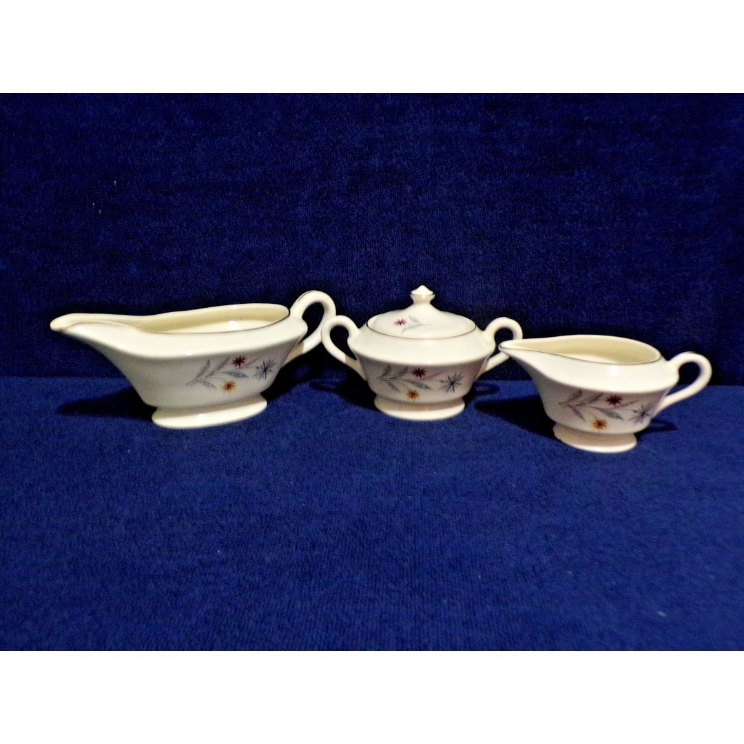 Vintage Glamour by American Limogies USA Starflower MCM 3 Piece Serving Set