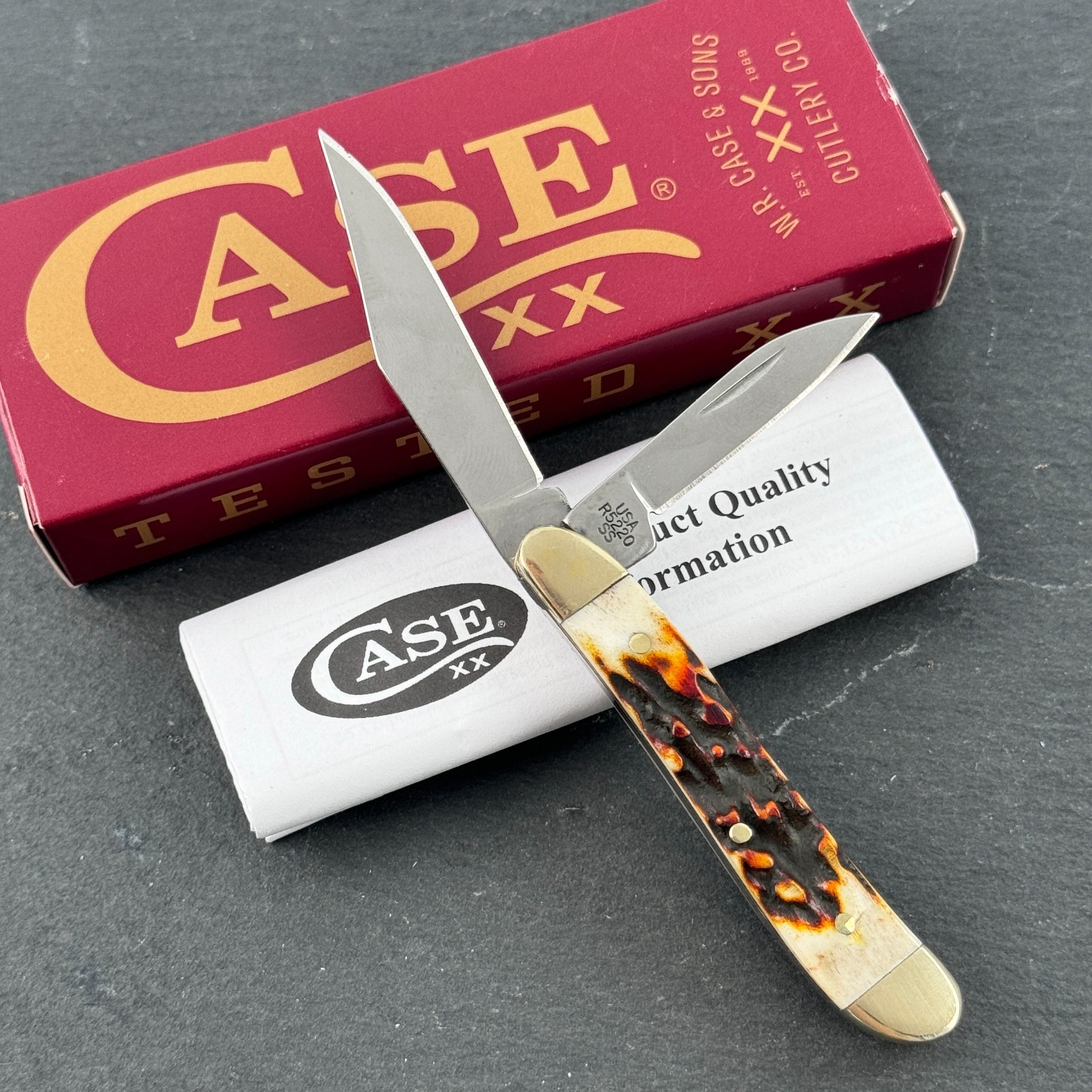 Case XX Peanut Genuine Red Stag Pocket Knife Stainless Steel 09443