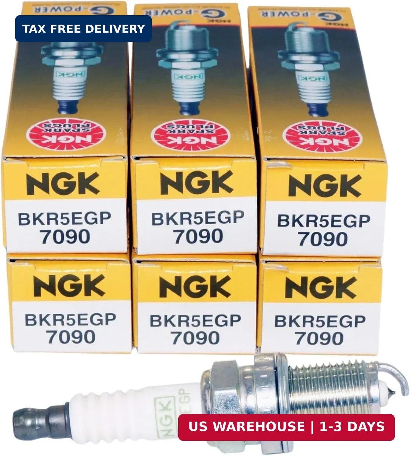 NGK 7090 G-Power Platinum Spark Plugs BKR5EGP, Pack of 6