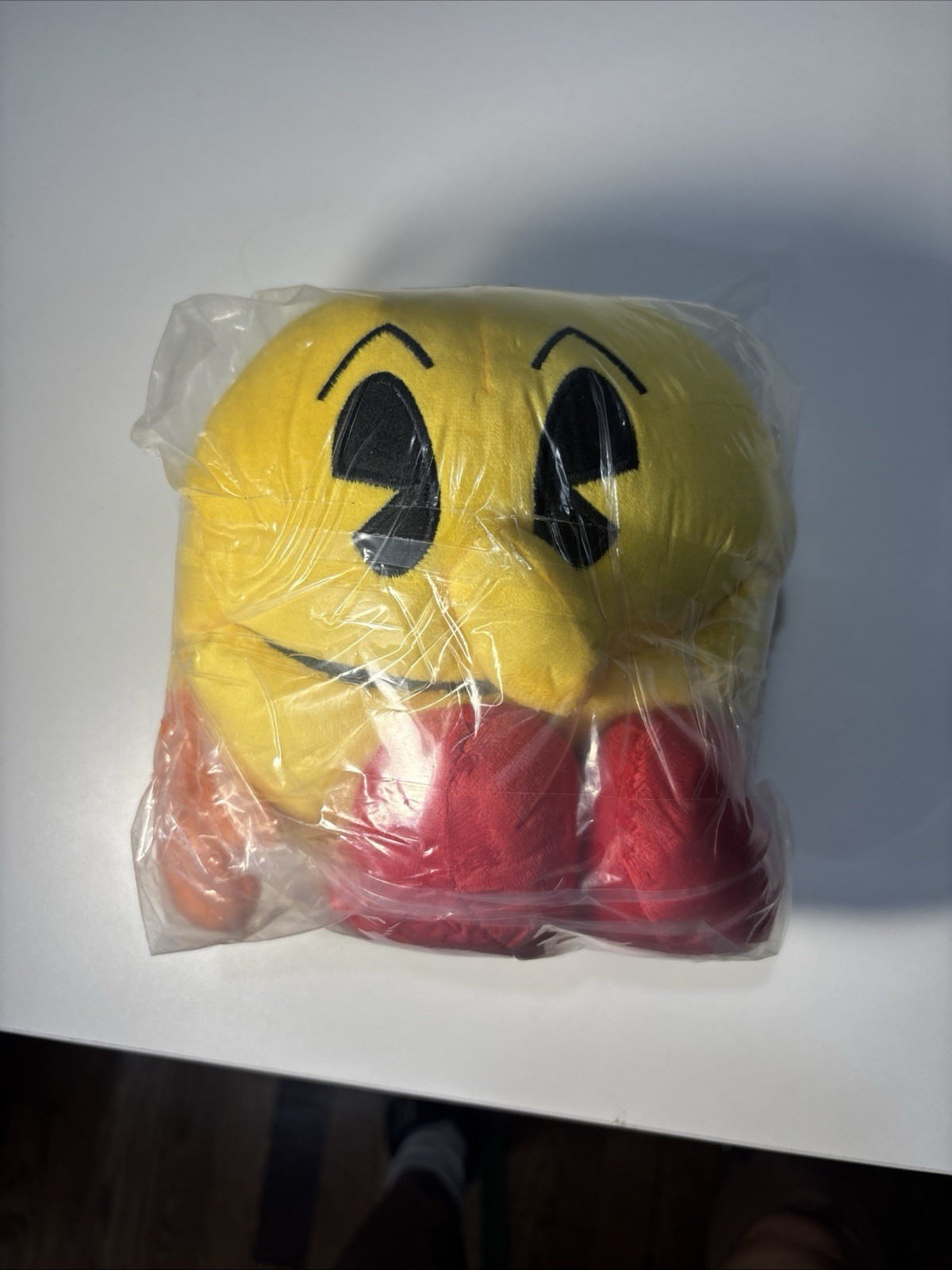 Pac-Man Plush Stuffed Toy Character, Yellow w/ Red Orange Black Accents