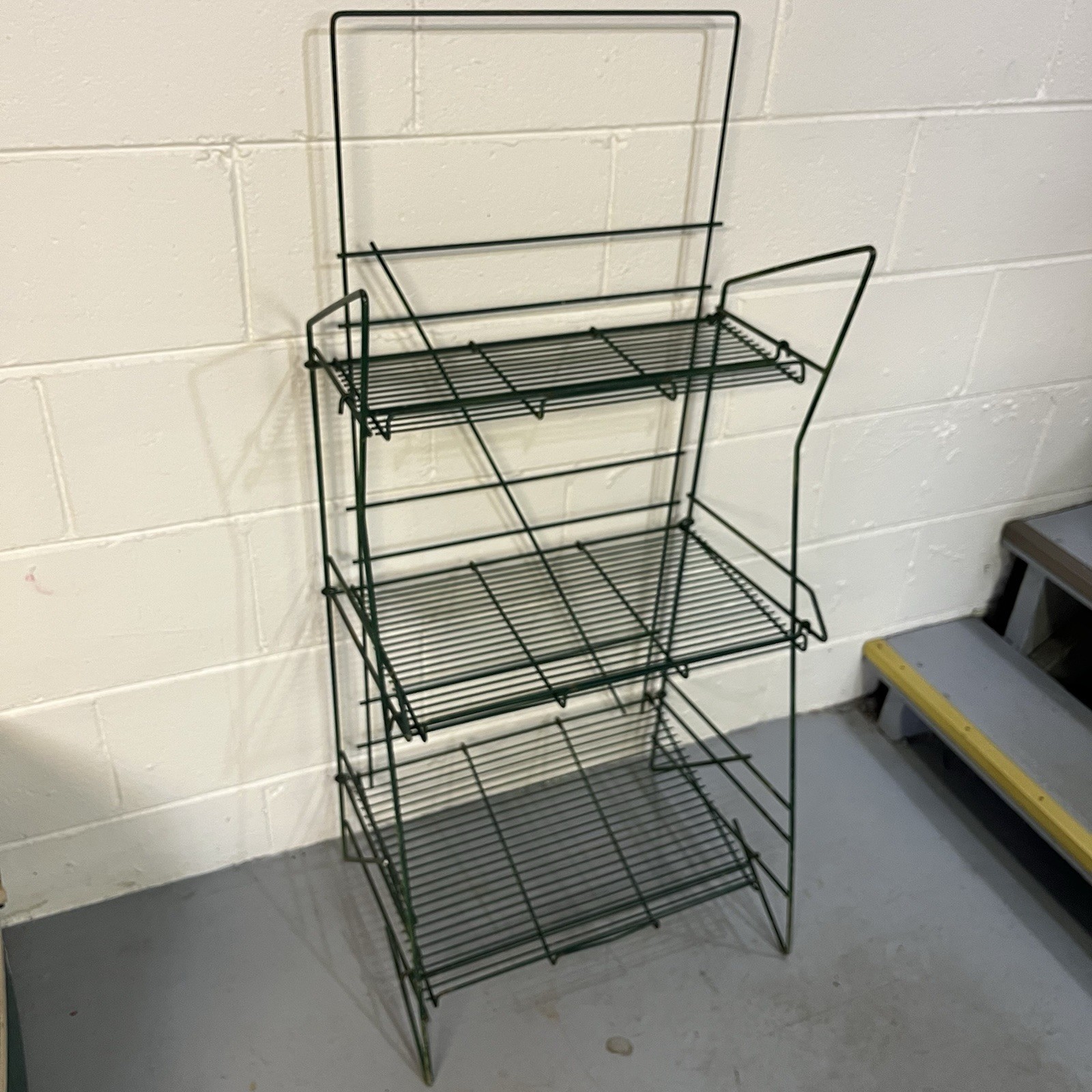 Vintage MCM Style Retail Store Display 3 Shelf Folding Rack Market Display