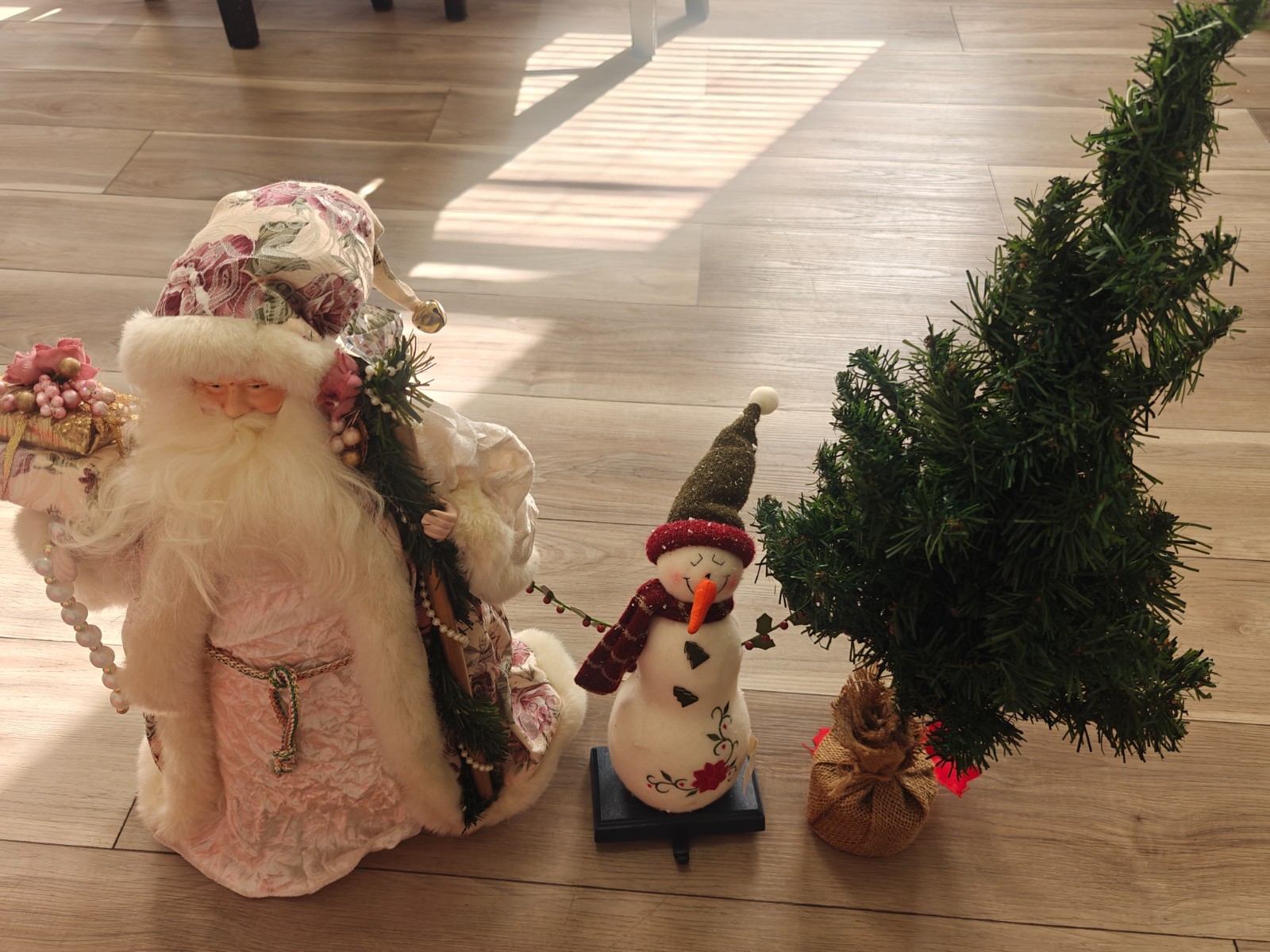 Christmas Decor Lot Santa Claus Snowman Figure Artificial Tree Holiday Display
