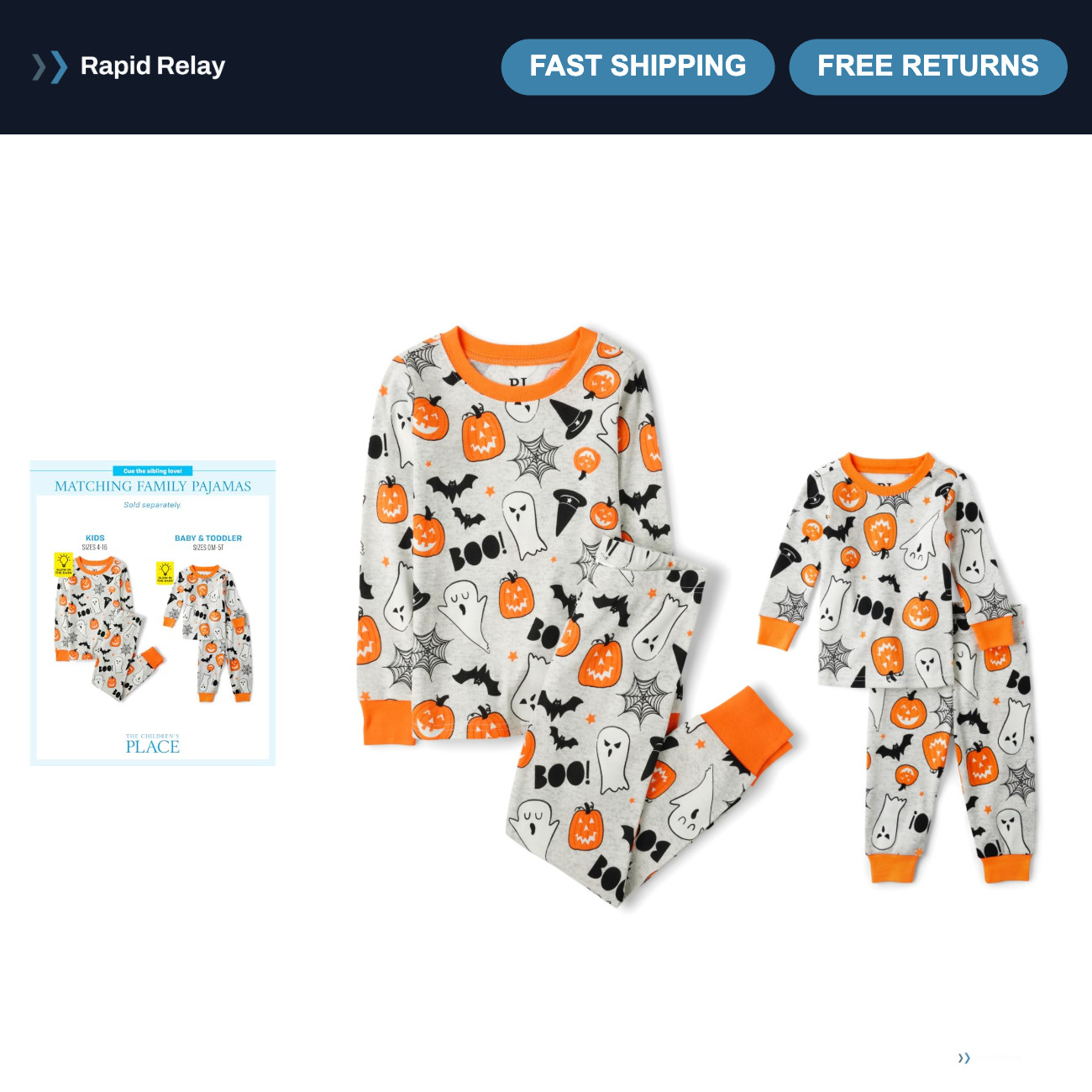The Children\'s Place Baby and Kids\' Sibling Matching Halloween and Holiday Pajam
