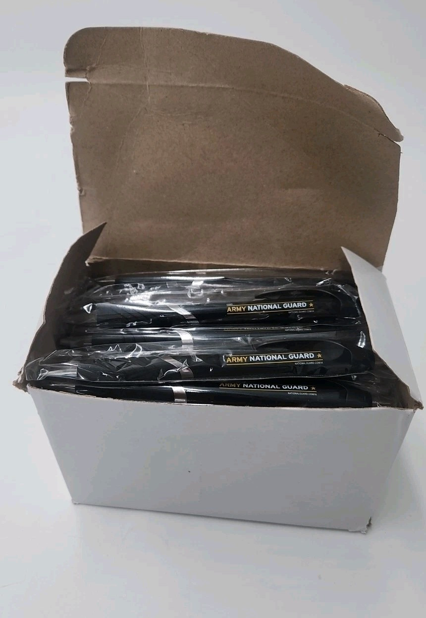 Army National Guard Ball Point Pens Iowa Swirl Band Click Black Ink Pack 50