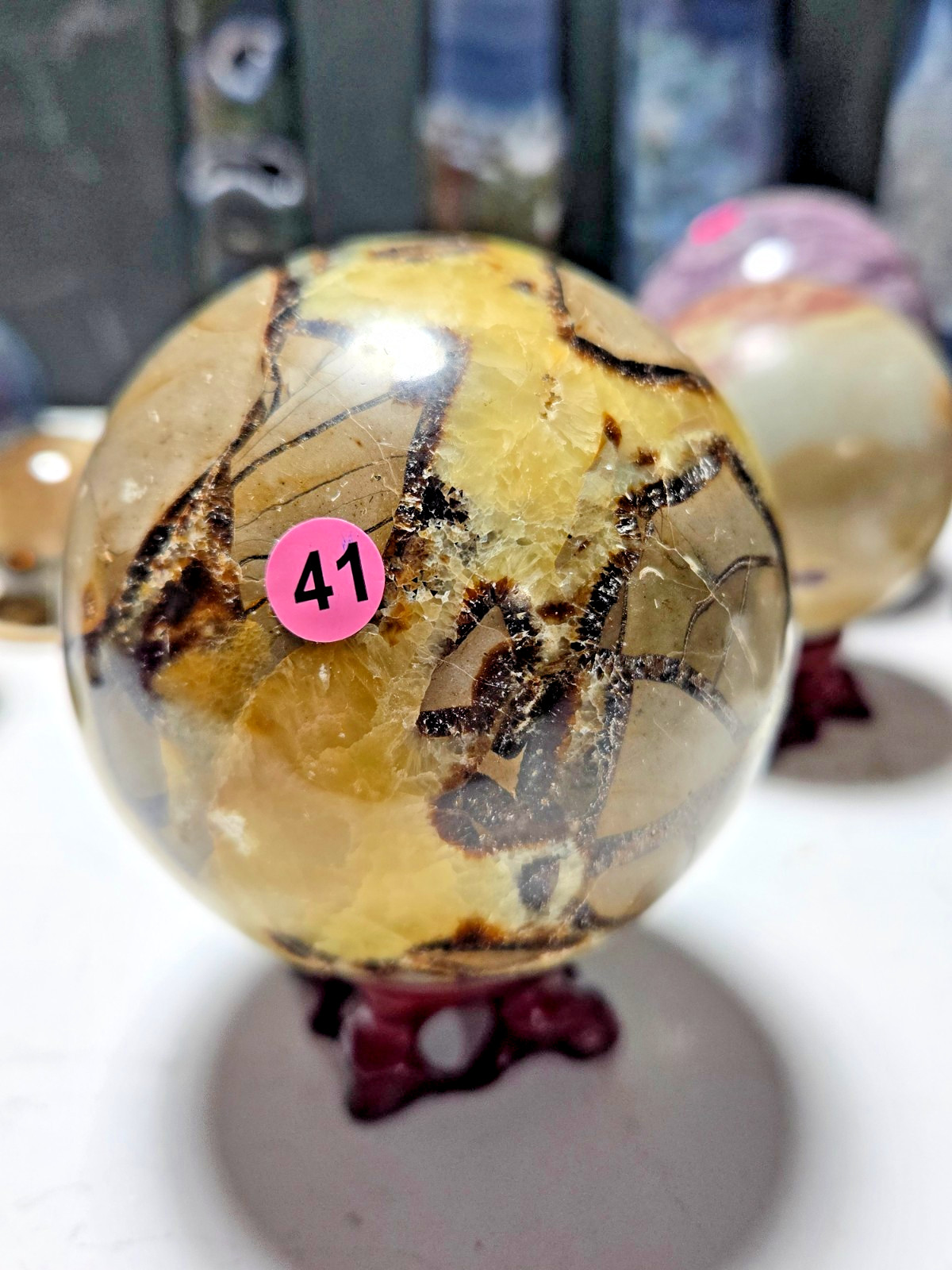 GORGEOUS BIG 3.18in Septarian Sphere - UV Reactive- P41