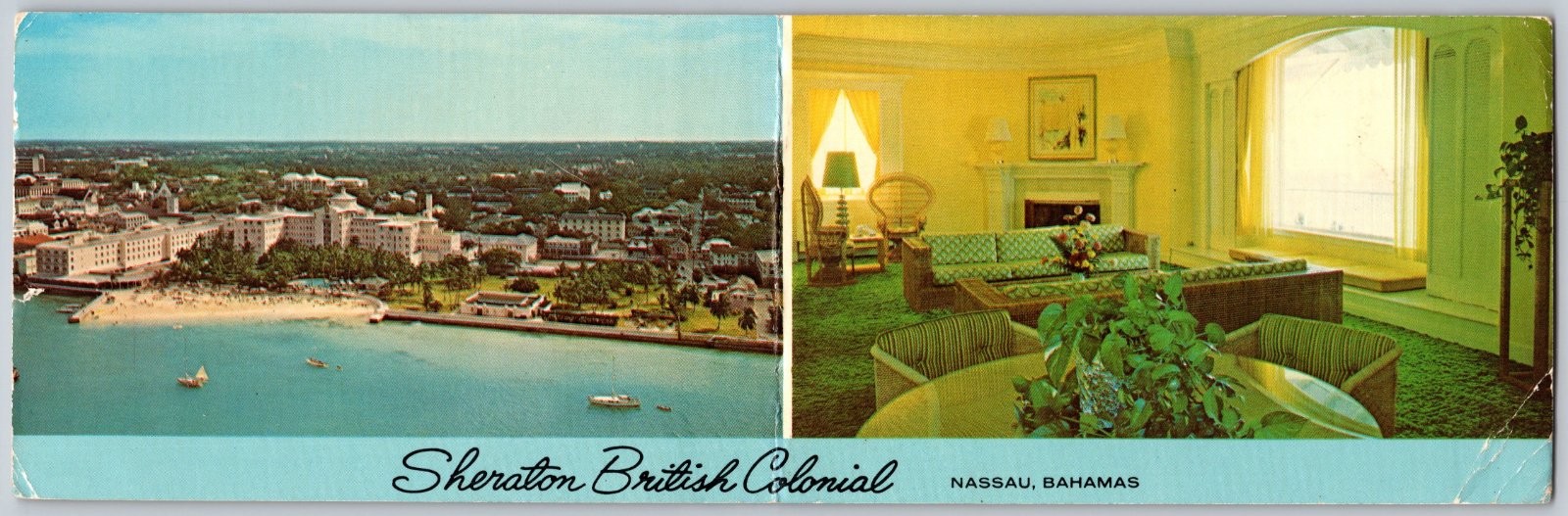 Sheraton British Colonial Hotel Nassau Bahamas Aerial View Postcard PC396