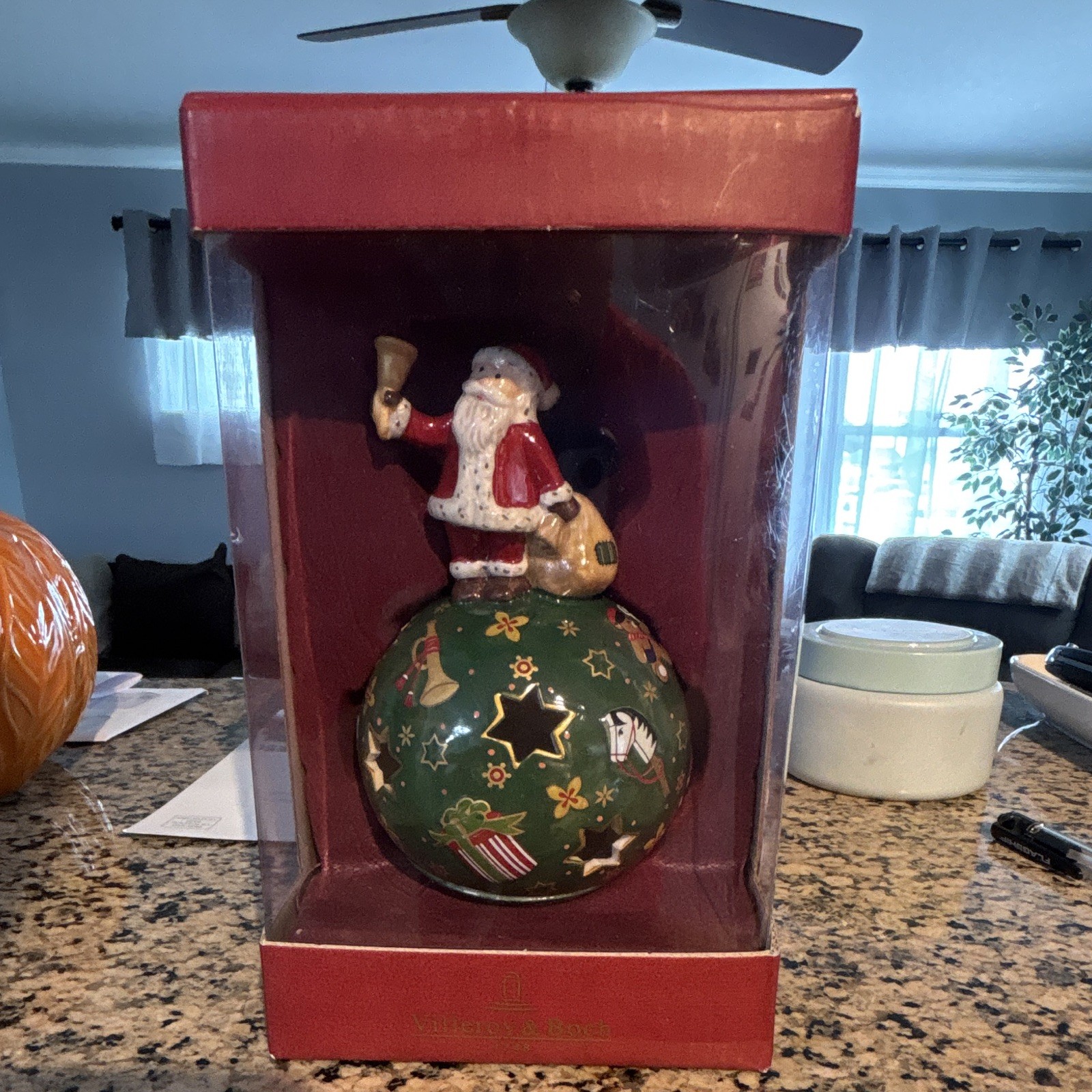 Villeroy & Boch Christmas Light “Ball of Light: Santa With Bell,” style 3982,