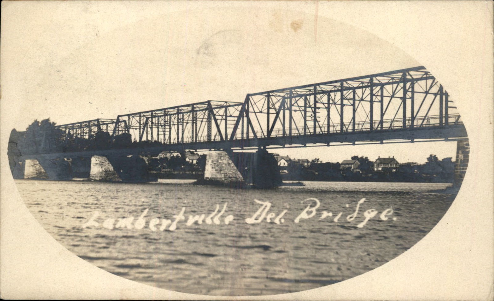 Lambertville Delaware DE Bridge c1906 Real Photo Vintage Postcard bhn