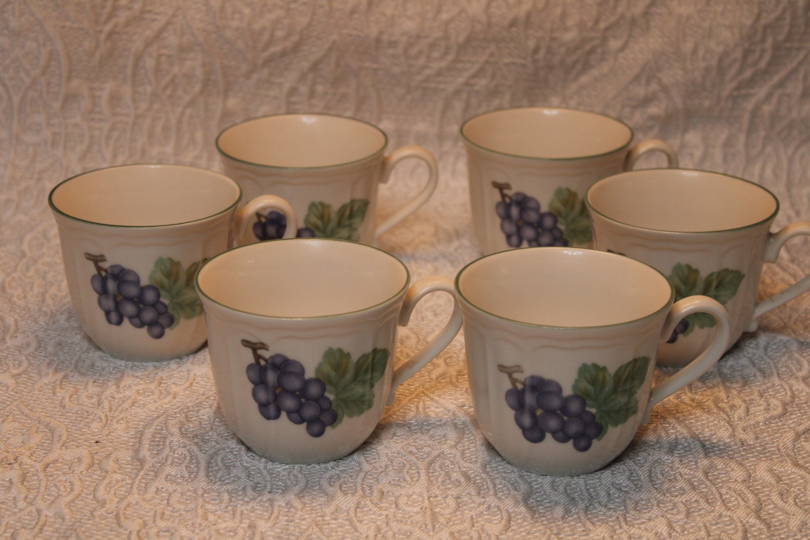 Rare Vintage Epoch Noritake Market Day coffee cups. Set of 6. #E801.