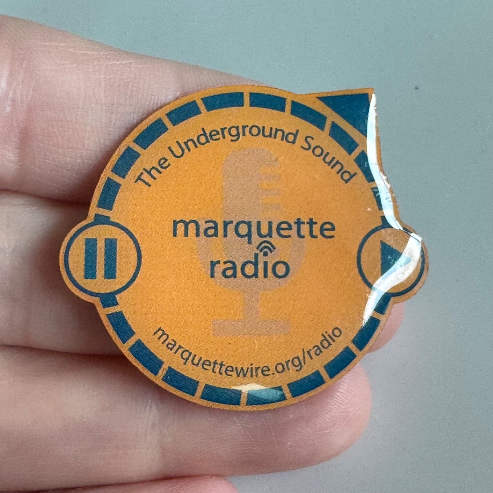 Vintage Marquette University Pin Golden Eagles Radio Underground Sound