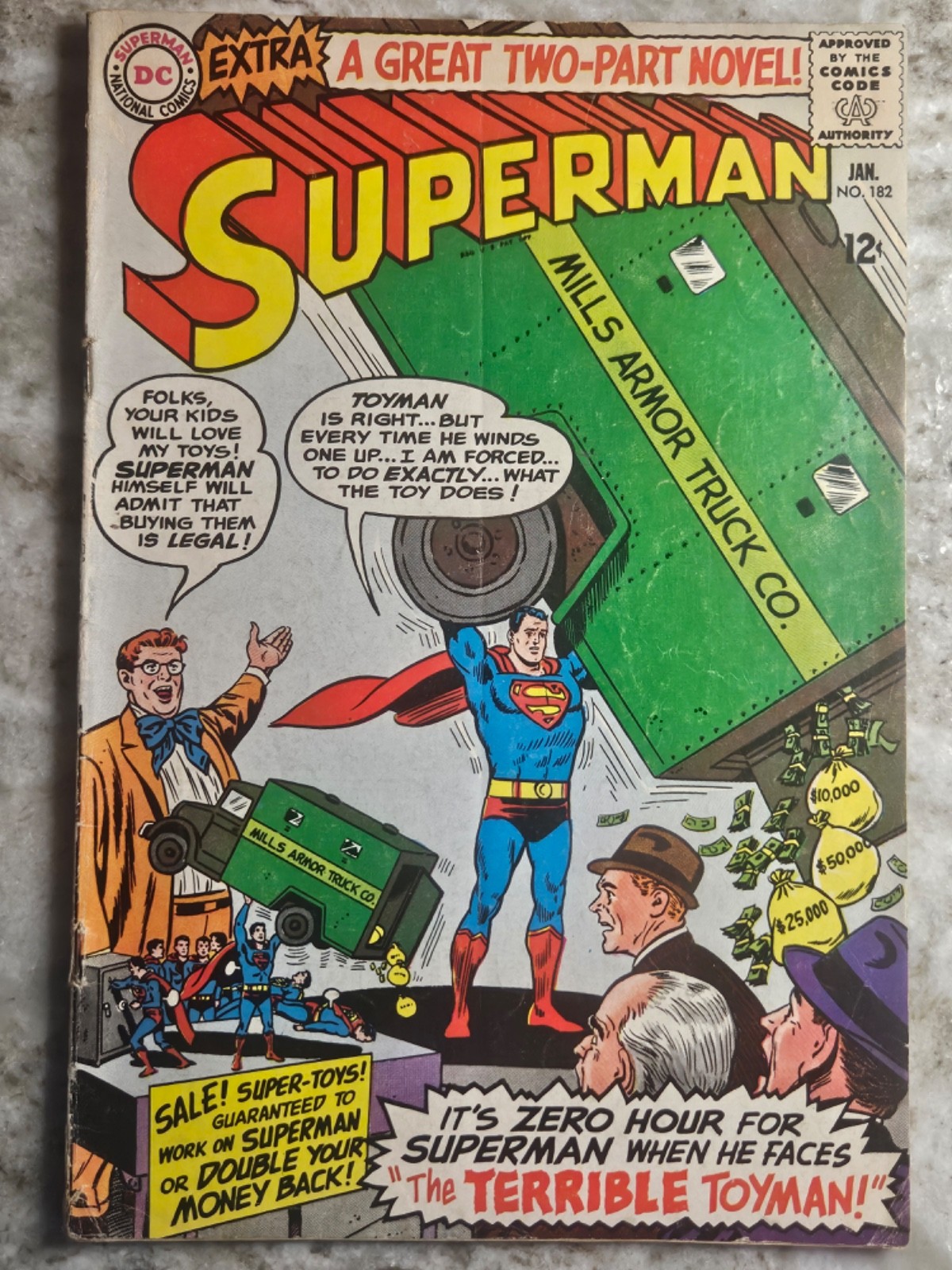 Superman #182 (1965) DC Silver Age Comic – “The Terrible Toyman” 12¢