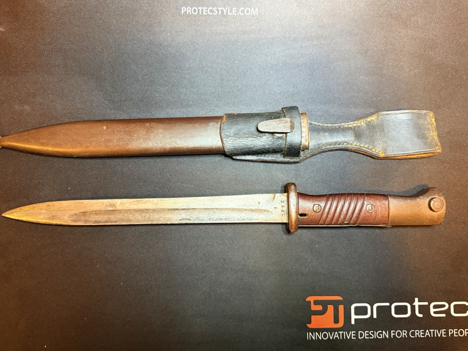 WW2 German K98 Bayonet, Cul 43, (E. Pack & S.) Matching Scabbard And frog.