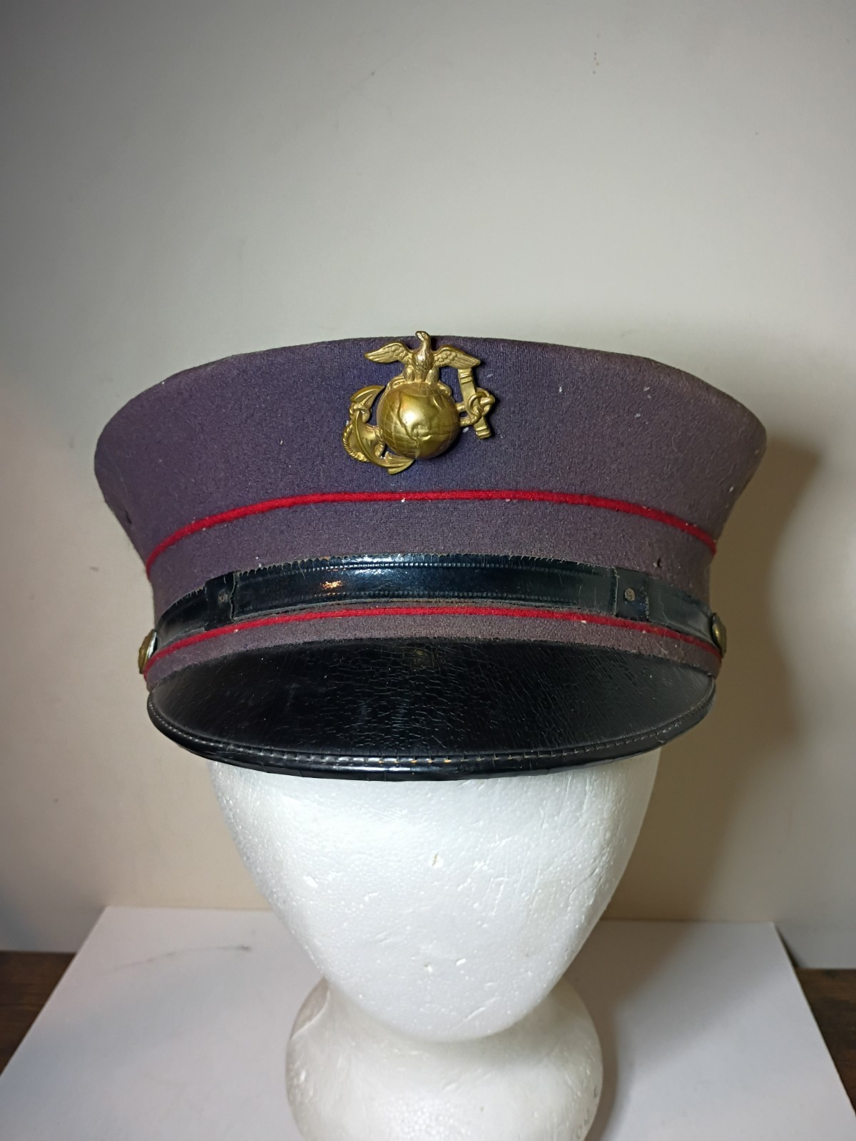 RARE ORIGINAL WW1 OR POST WW1 USMC MARINE CORPS ENLISTED BELL CROWN CAP HAT