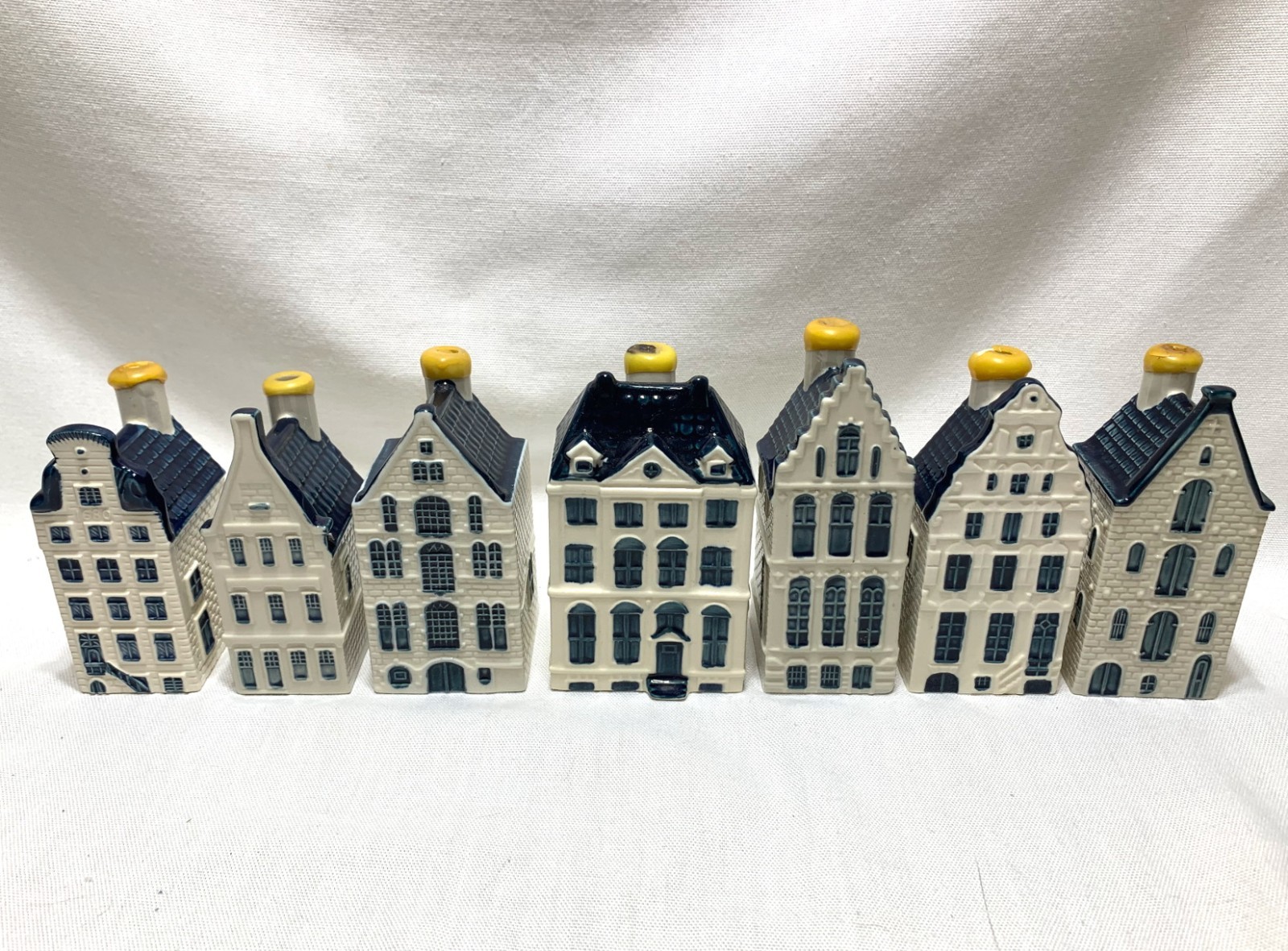 Lot of 7 KLM Blue Delft BOLS Miniature House Bottles 14, 31, 37, 48, 52, 53, 54 Lot of 7 KLM Blue Delft BOLS Miniature House Bottles 14, 31, 37, 48, 52, 53, 54