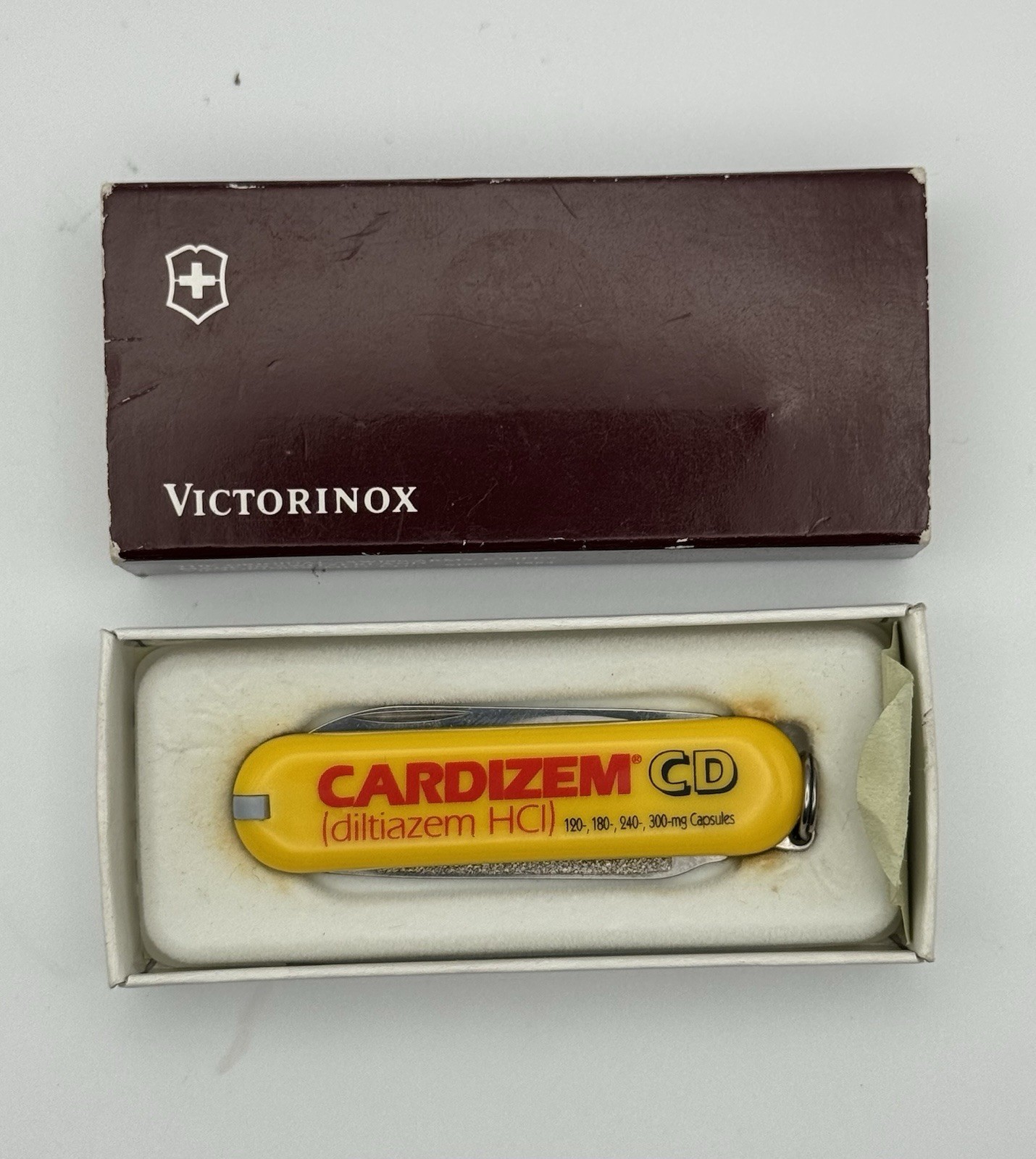 Victorinox Pharmacy Knife Cardizem CD Vintage Swiss Army Knife w/ Box Rare 58mm