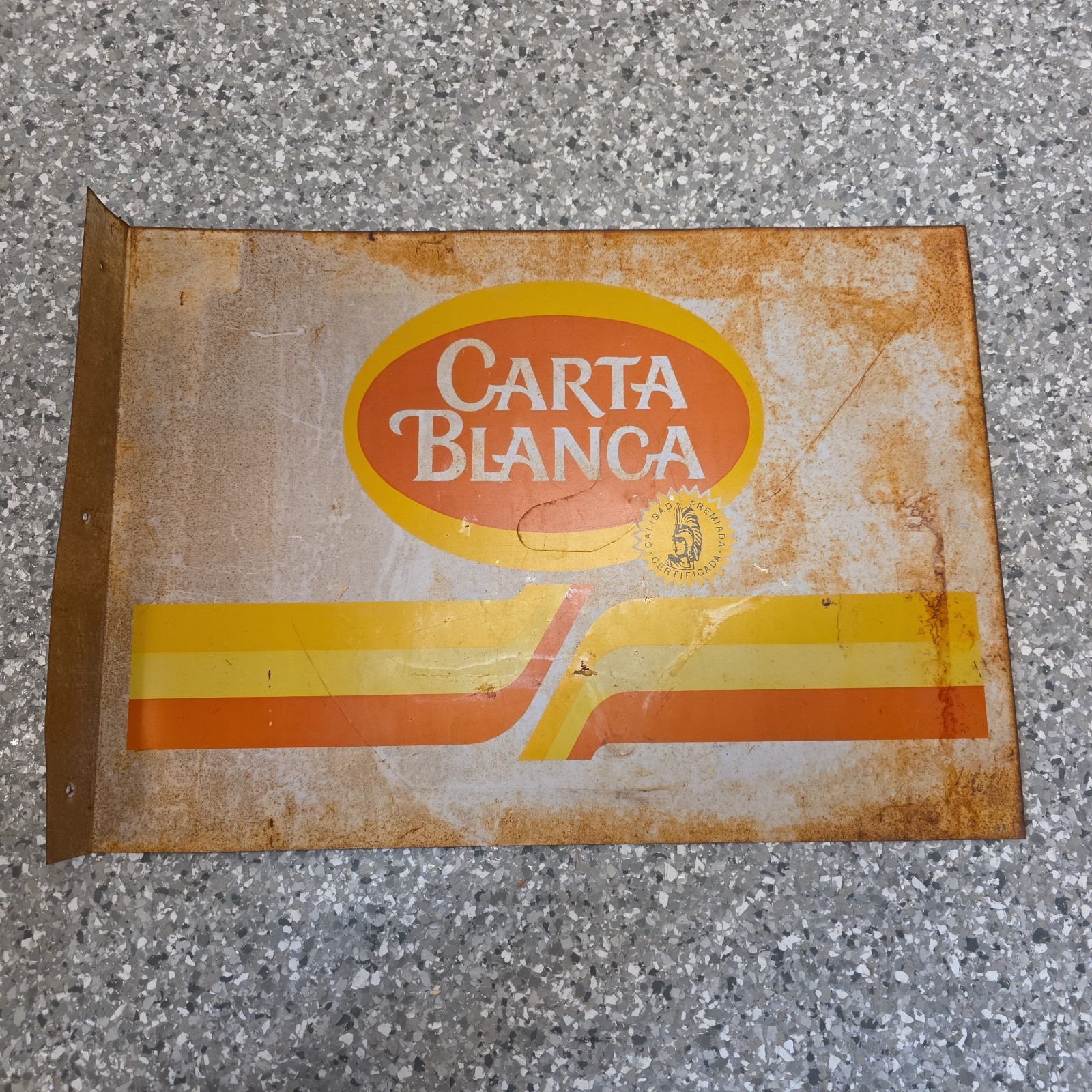 VINTAGE CARTA BLANCA BEER Bar SIGN Double Sided CERVEZA, STEEL 22