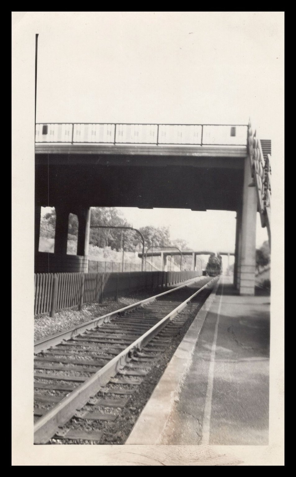 Vintage 1946 C&NW Railroad Train Station Photograph Winnetka IL