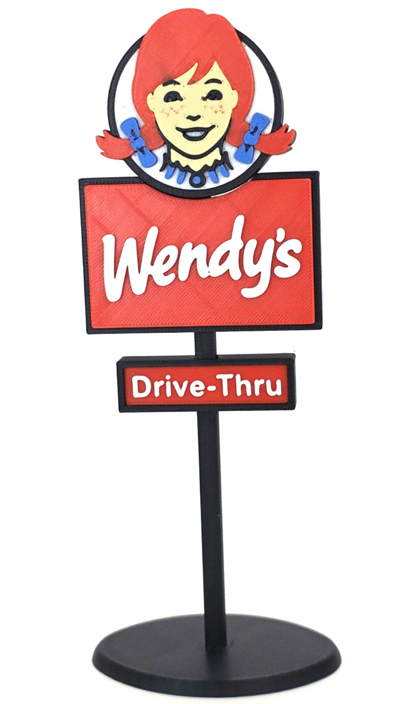 Miniature Wendy\'s Restaurant Drive-Thru Sign - 8\