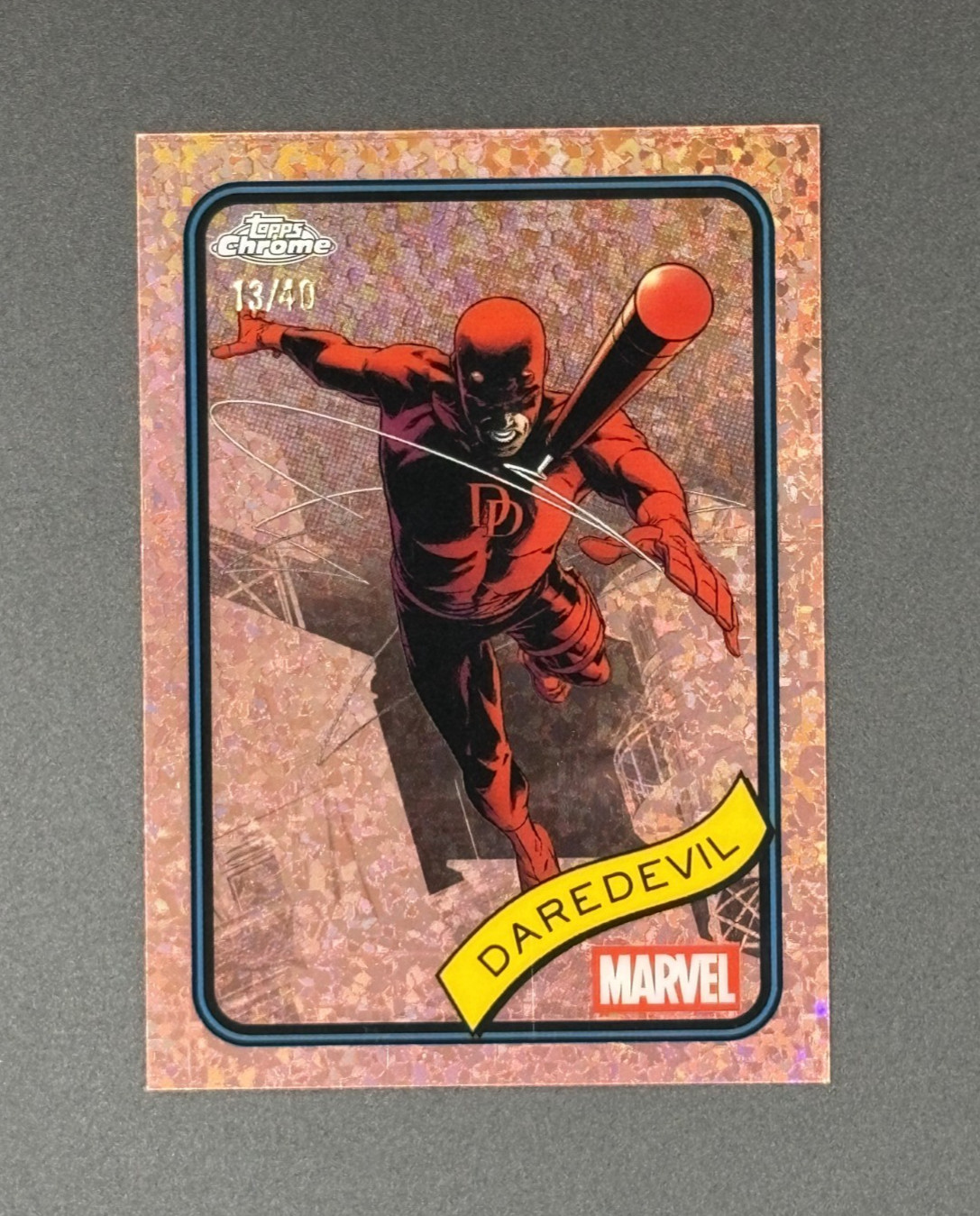 2025 Topps Chrome Marvel #97 Daredevil Doom Spider-Man Gambit Iron ROSE GOLD /40