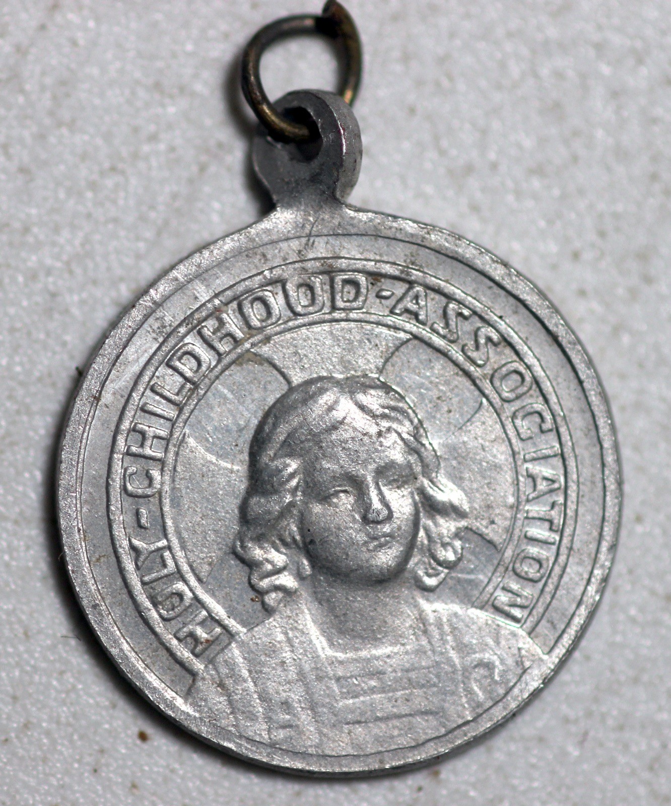 RARE 1880s Jesus Children Sterling Medal Victorian Sunday School Catholic ESTATE