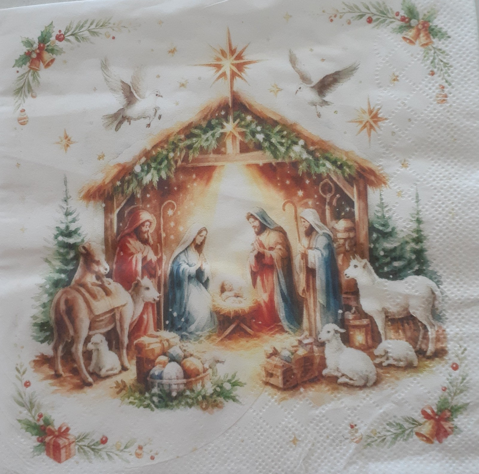 2 individual Paper Decoupage NAPKINS - NATIVITY RELIGIOUS XMAS 1 MOTIF