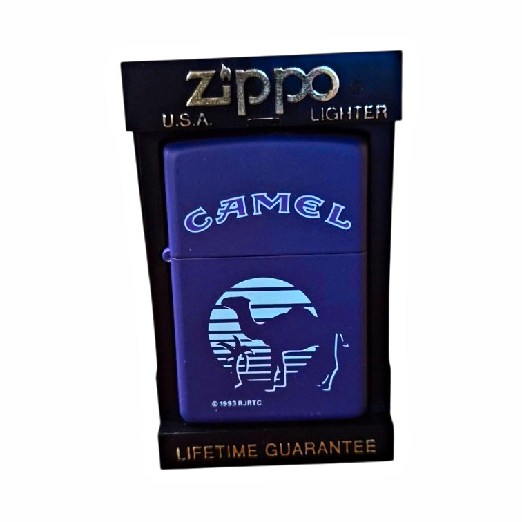 Vintage Camel Zippo Lighter Purple Matte Desert Sunset 1993 NOS Unused w/ Case
