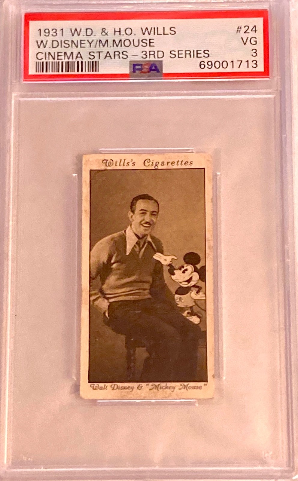 1931 Wills Walt Disney Mickey Mouse Cinema Stars #24 PSA 3