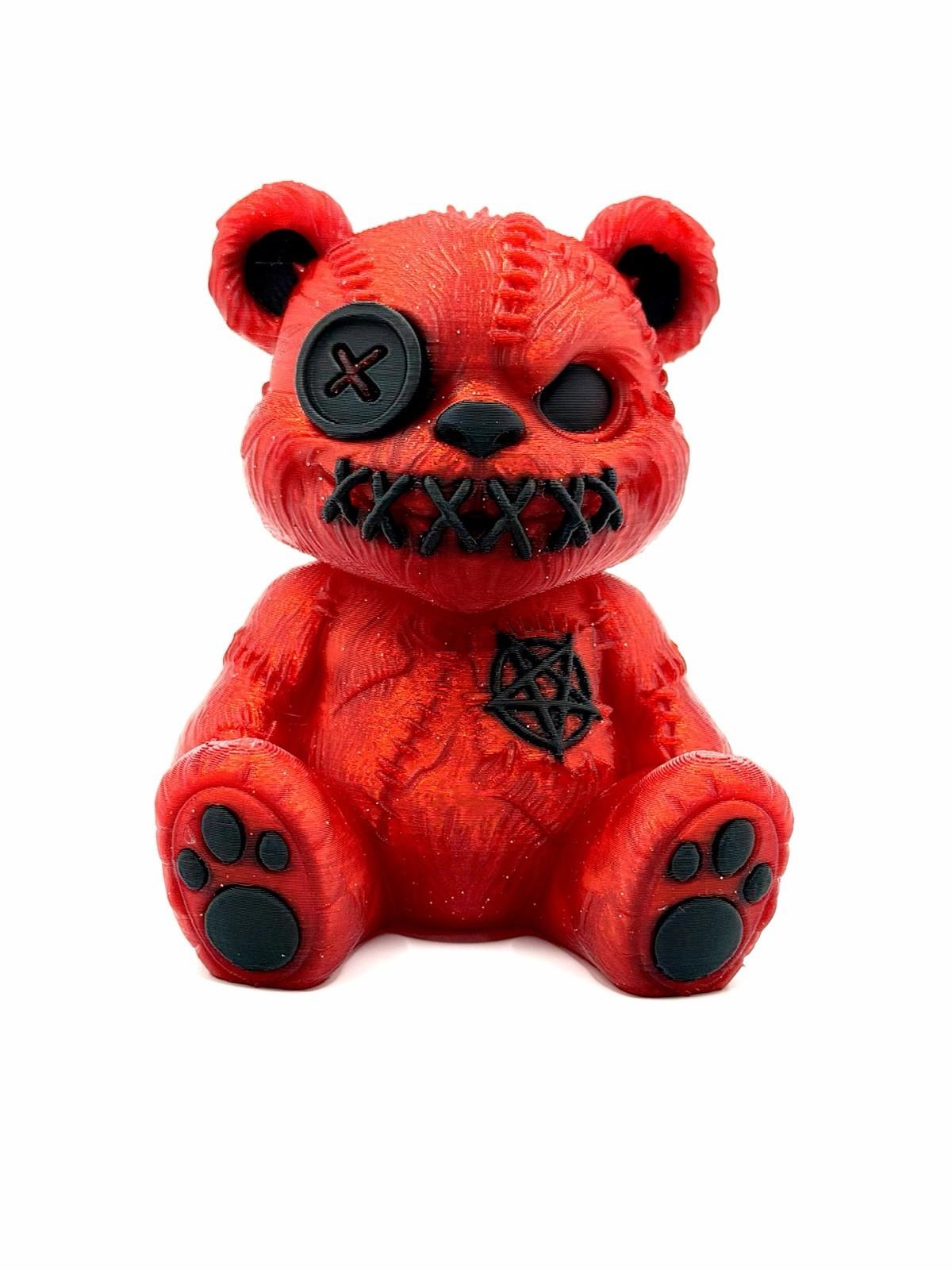 Gothic Horror Teddy Bear – Creepy 3D Printed Art Toy – Dark Decor - Valentine