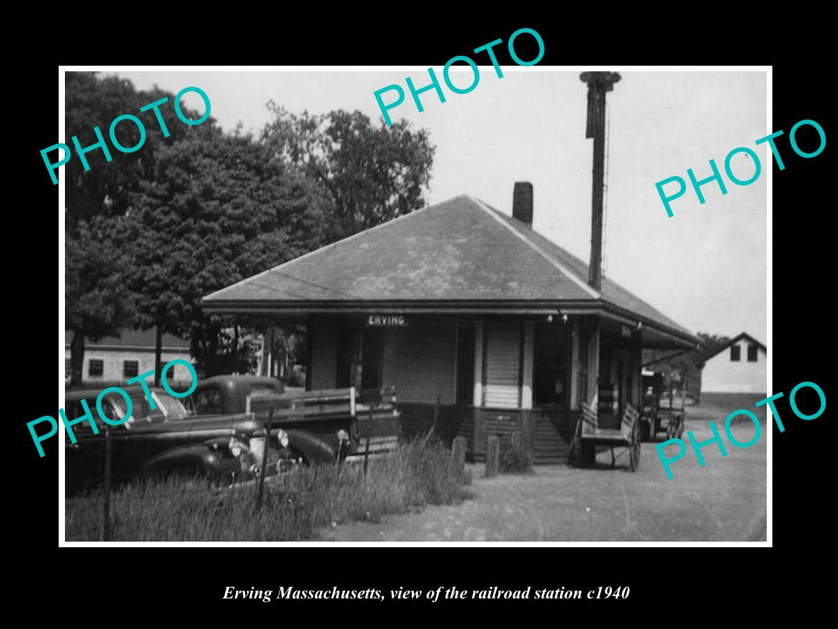 OLD 6 X 4 HISTORIC PHOTO OF ERVING MASSACHUSETTS THE RAILROAD STATION c1940