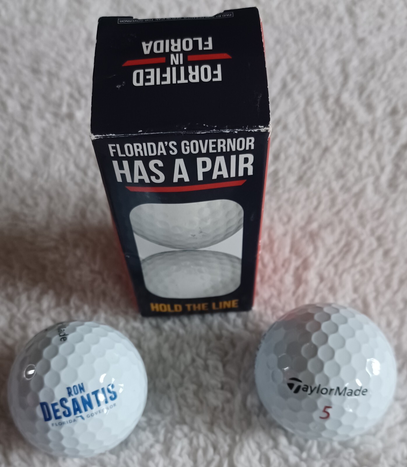 Ron Desantis Golf Ball TaylorMade TP5X Florida Governor Has A Pair Hold The Line