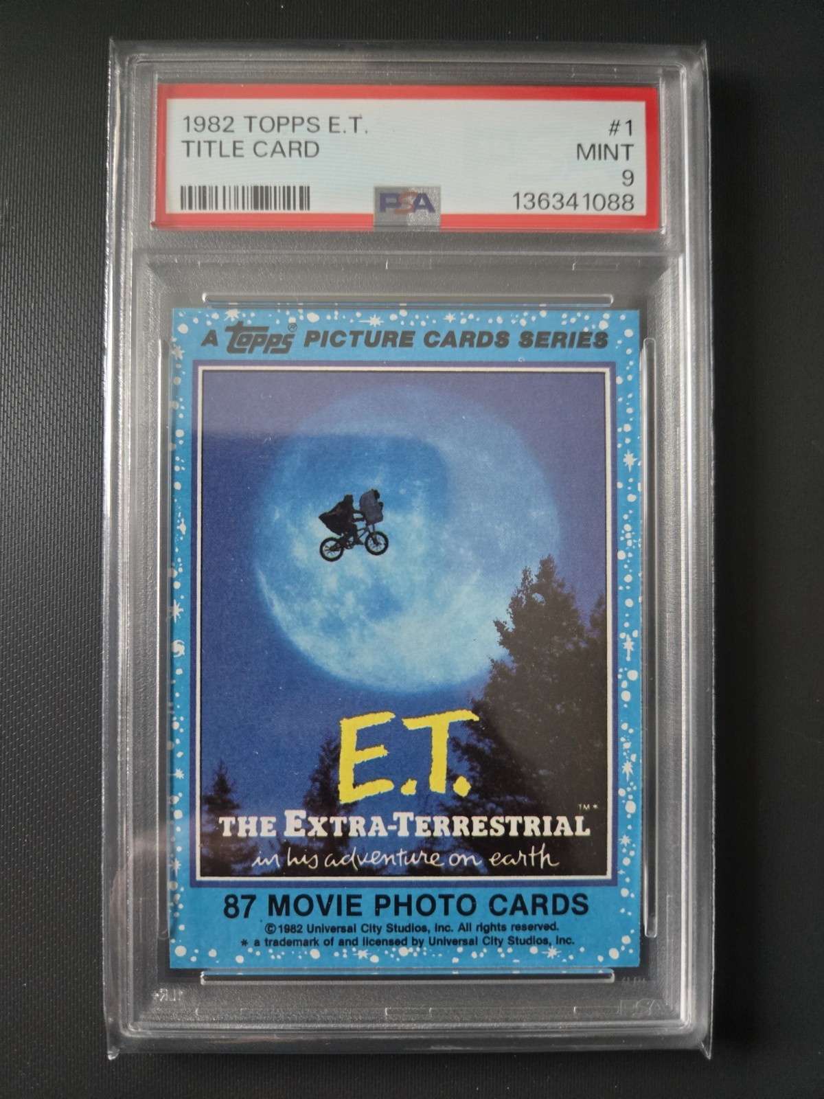 1982 TOPPS E.T. #1 TITLE CARD PSA 9 BEAUTIFUL New Grade