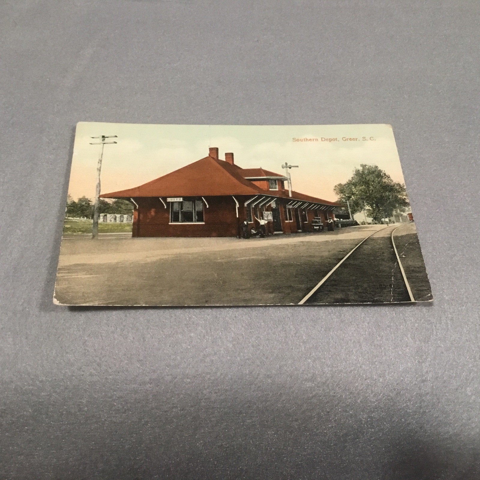 ca1910 Greer S.C. SC Postcard Southern Depot ( Railway Railroad Train )
