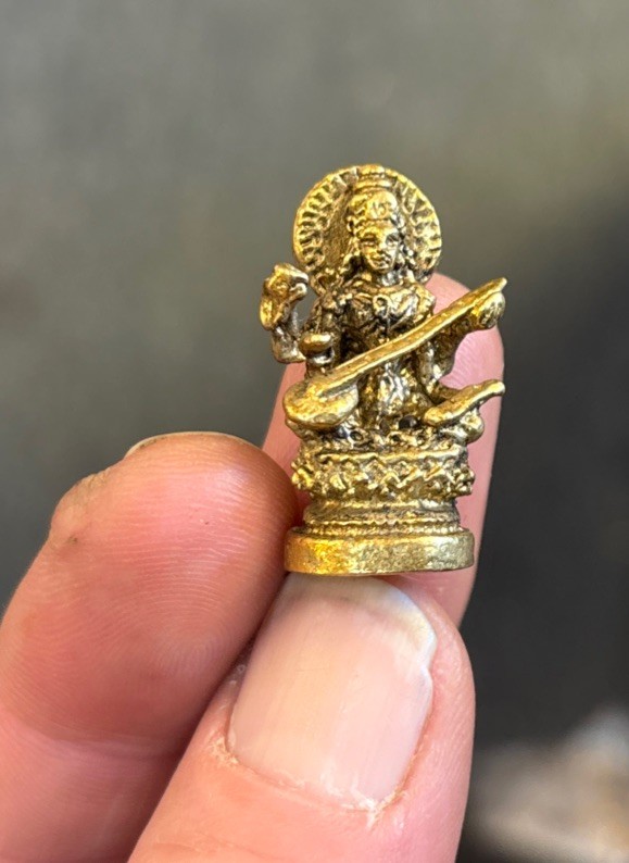 1 Inch Brass Statue Saraswati