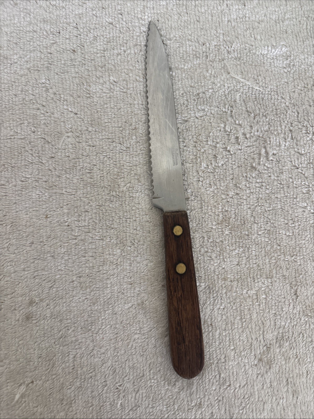 Vtg Robinson Knife 5” Serrated Stainless Blade Sandwich Utility Wood Handle USA